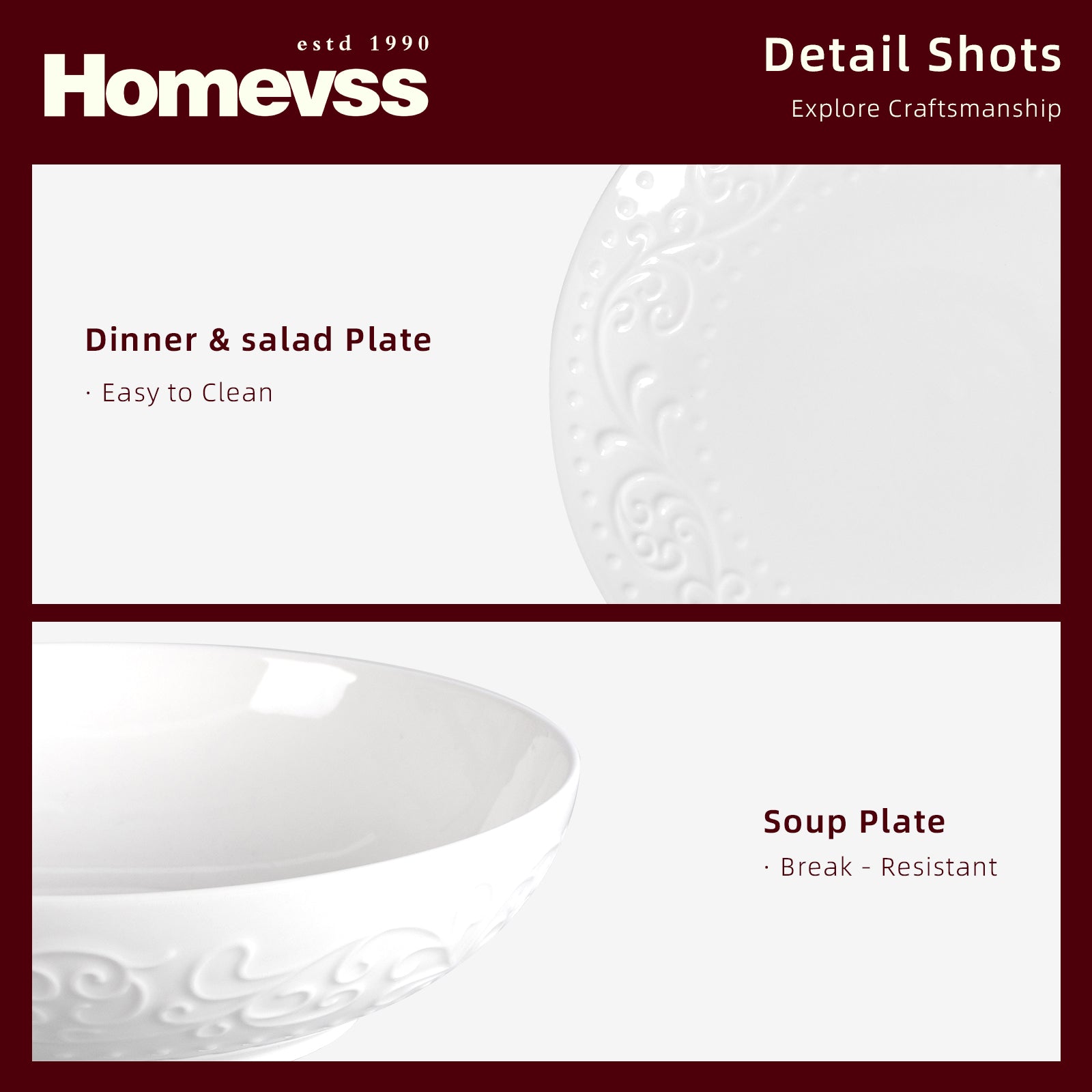 Bone China Embossed Italy Countryside Dinnerware Set