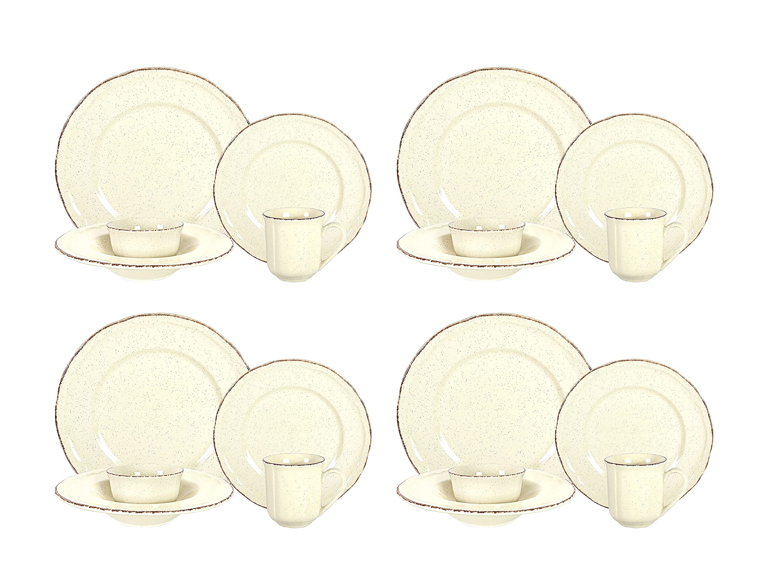 French Countryside Speckled Stoneware Dinnerware Set