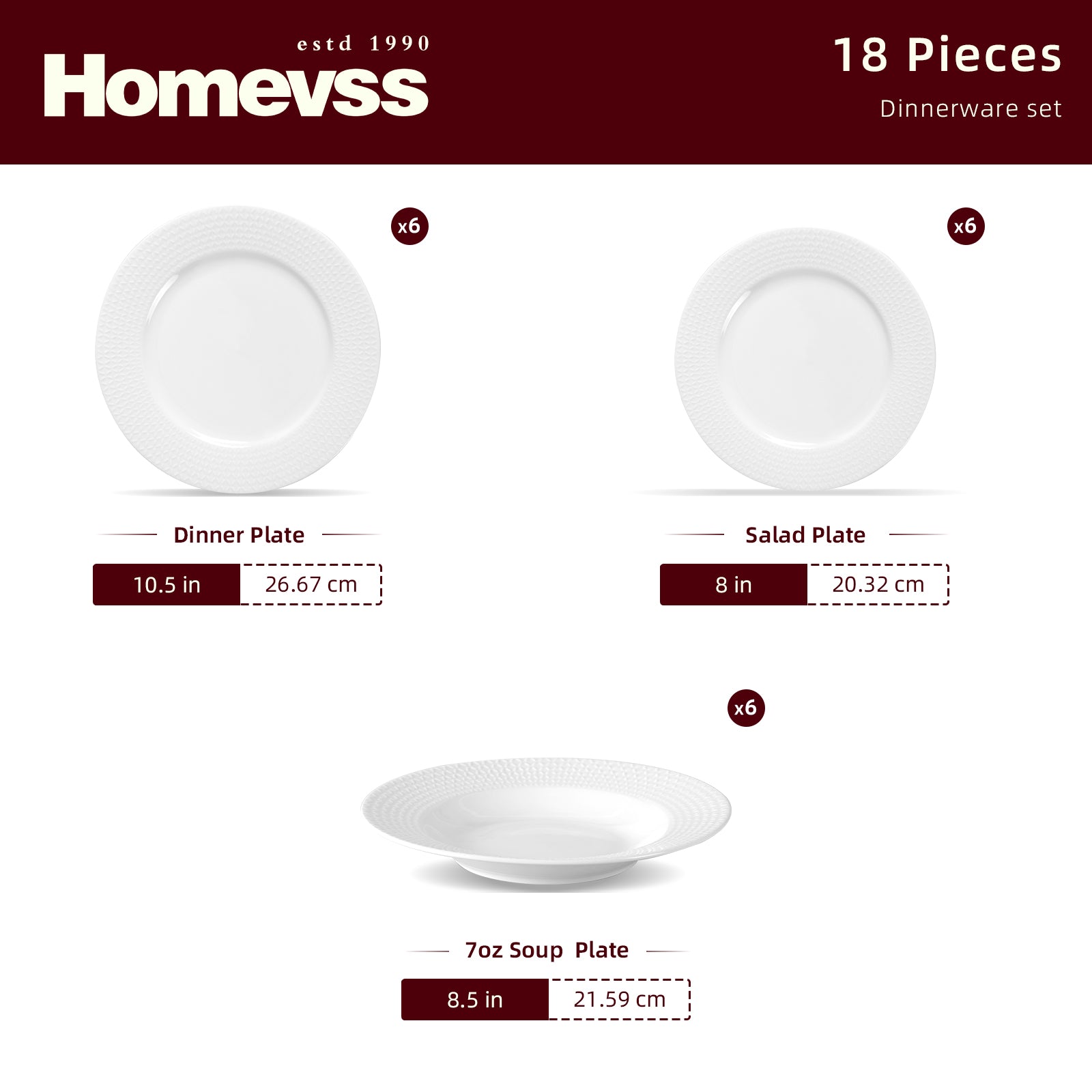 Bone China Embossed Waves Dinnerware Set