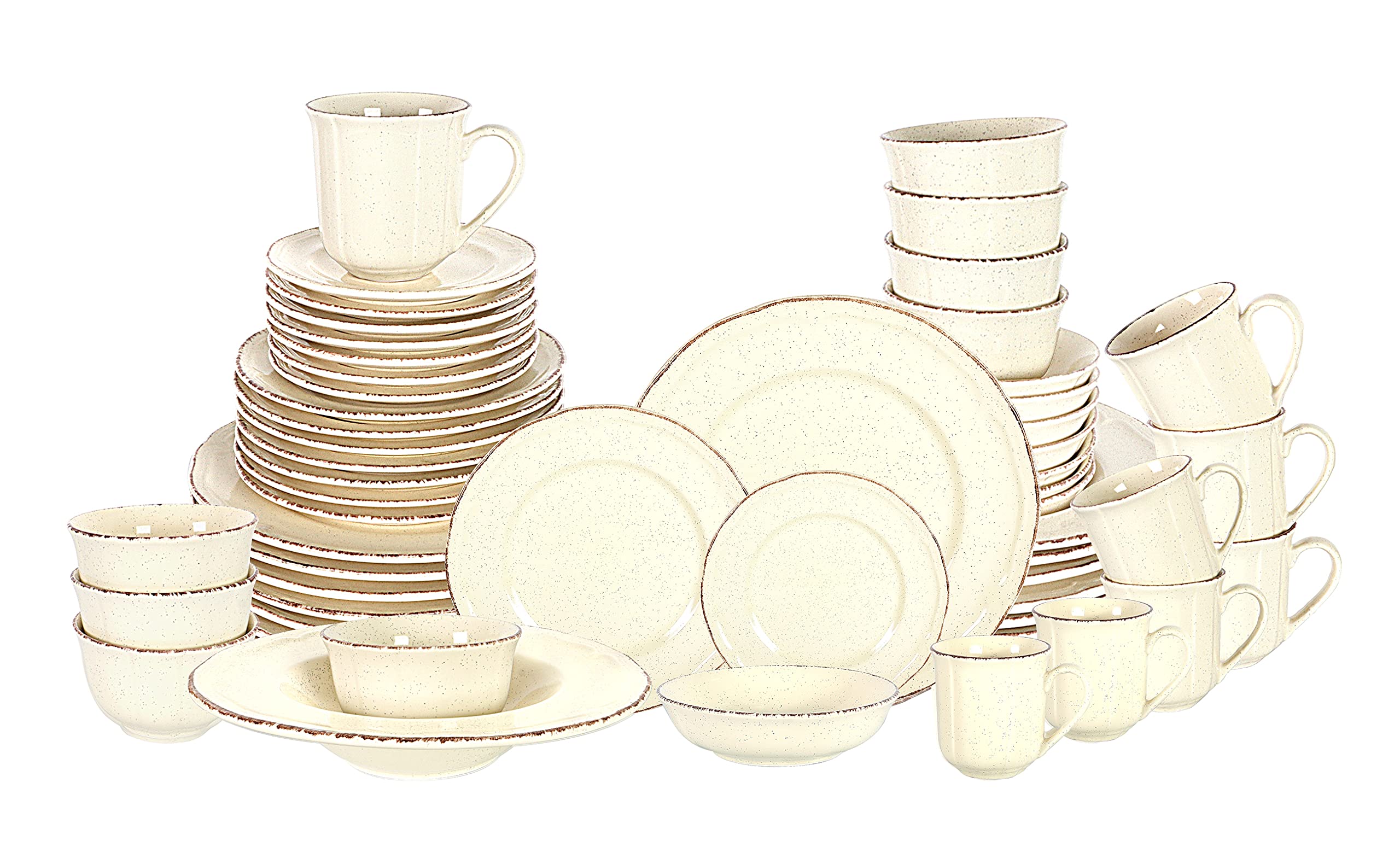 French Countryside Speckled Stoneware Dinnerware Set