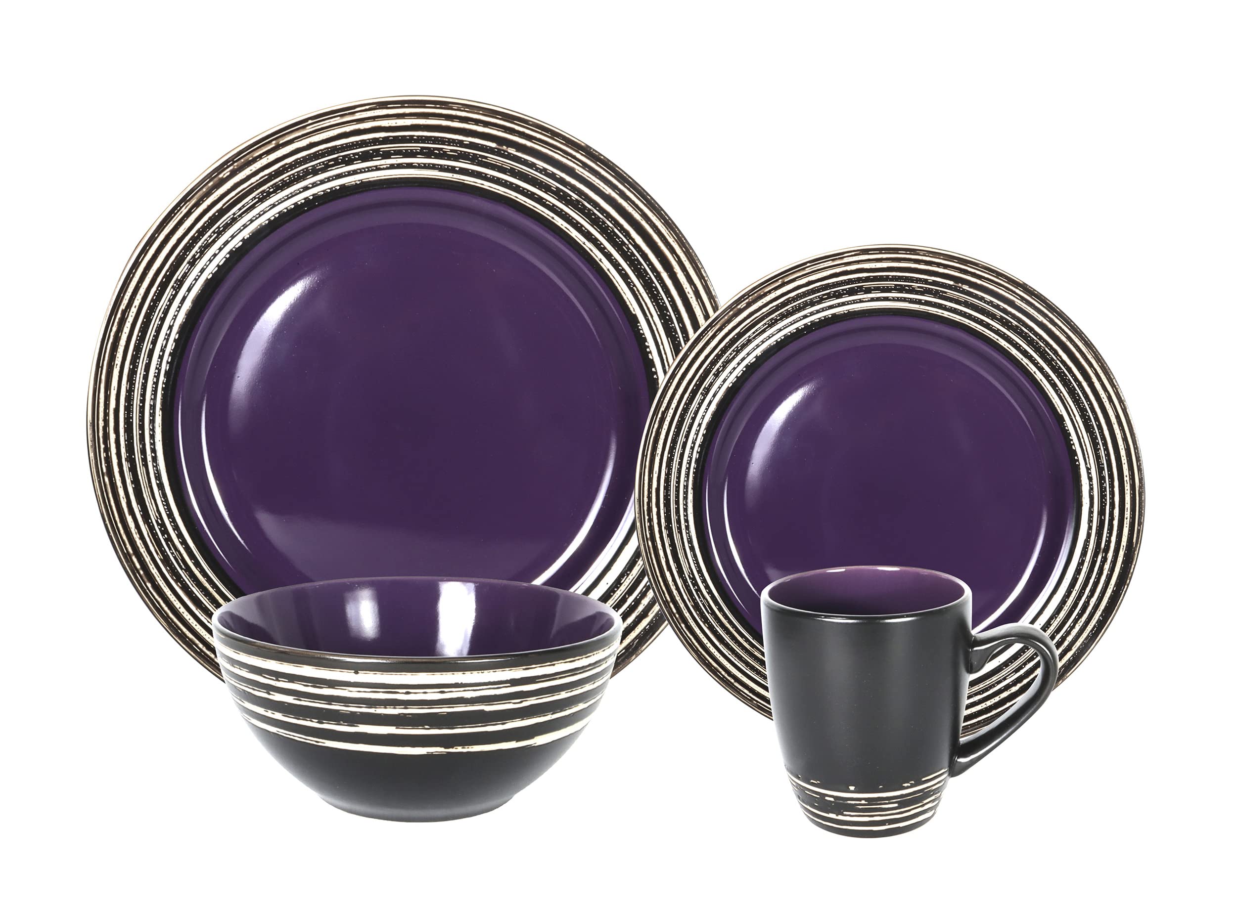 Stoneware Handcrafted Tree Bark Effected Glaze Dinnerware Set