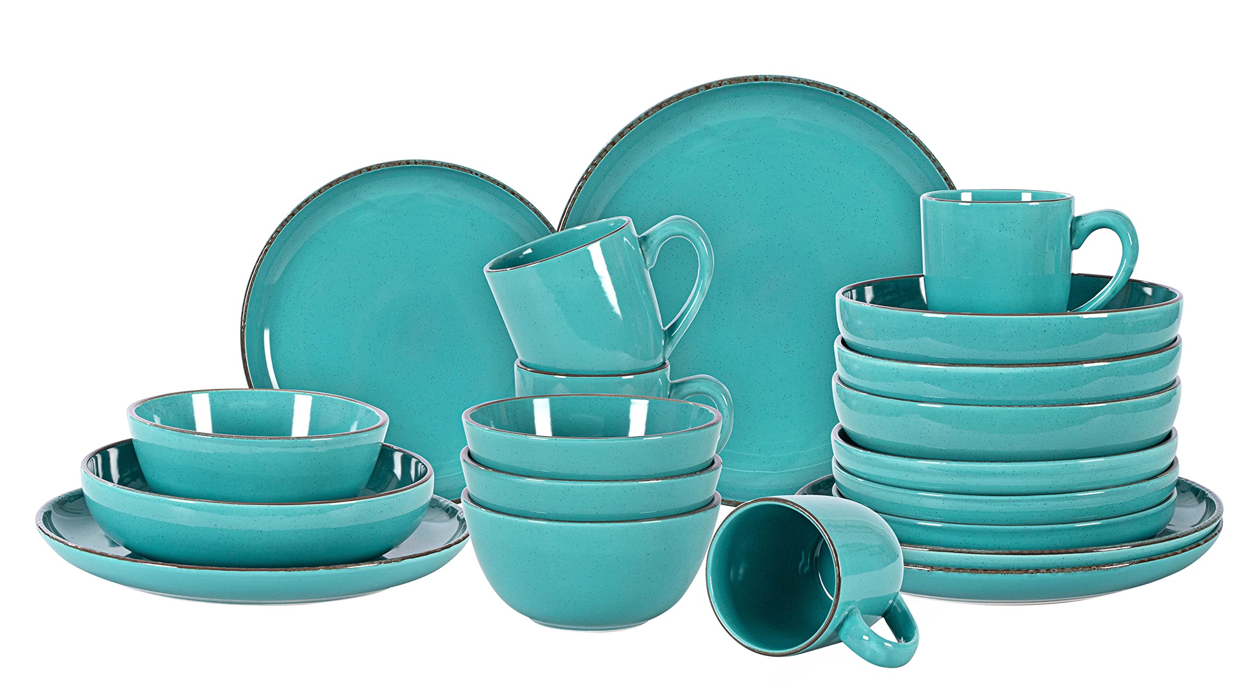 Euro-Nordic Speckled Stoneware Dinnerware Set