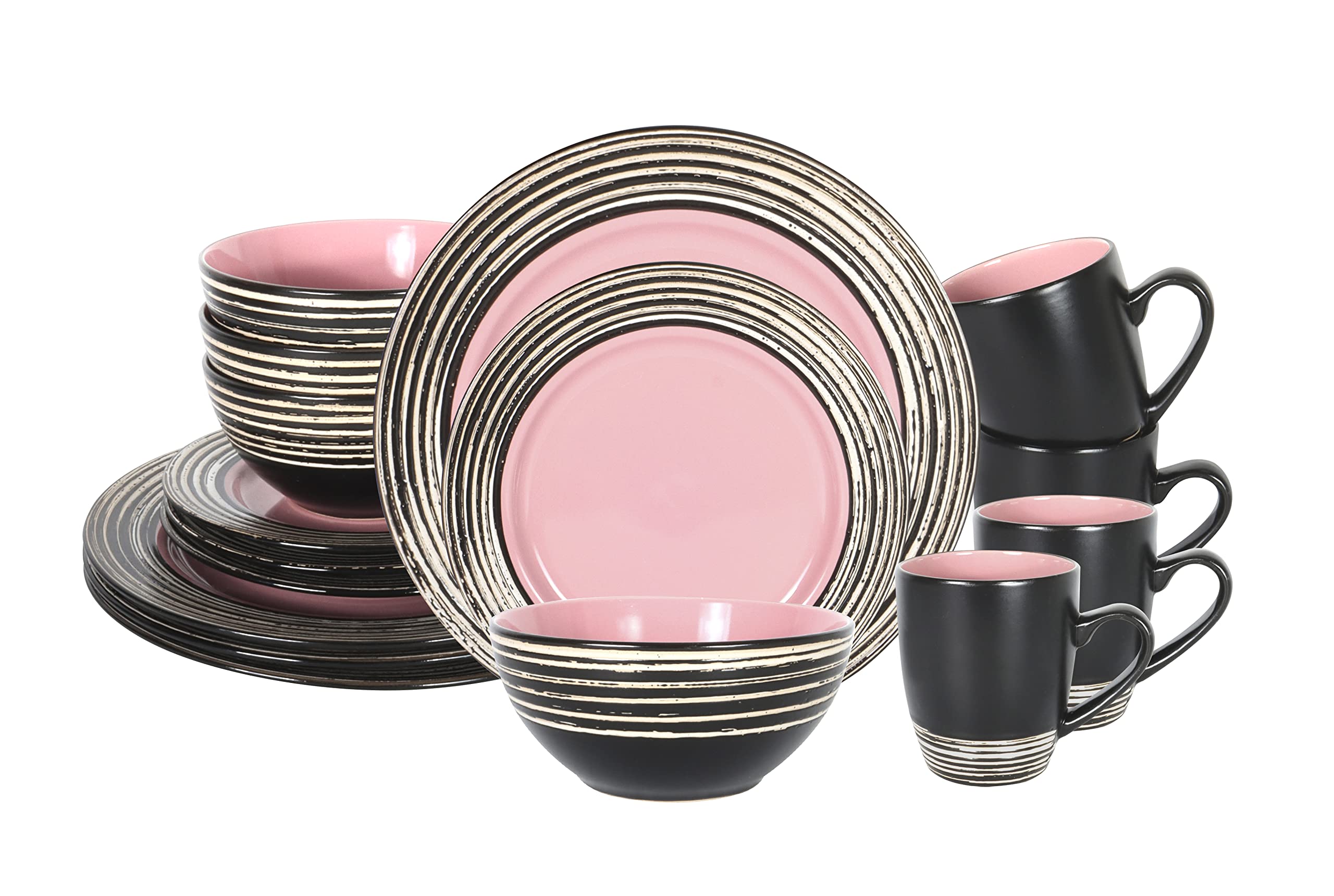Stoneware Handcrafted Tree Bark Effected Glaze Dinnerware Set