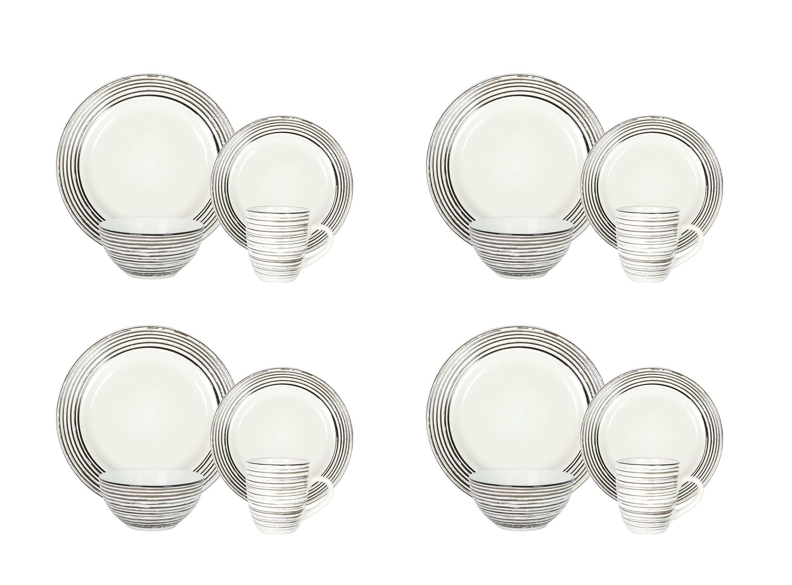 Stoneware Handcrafted Tree Bark Effected Glaze Dinnerware Set