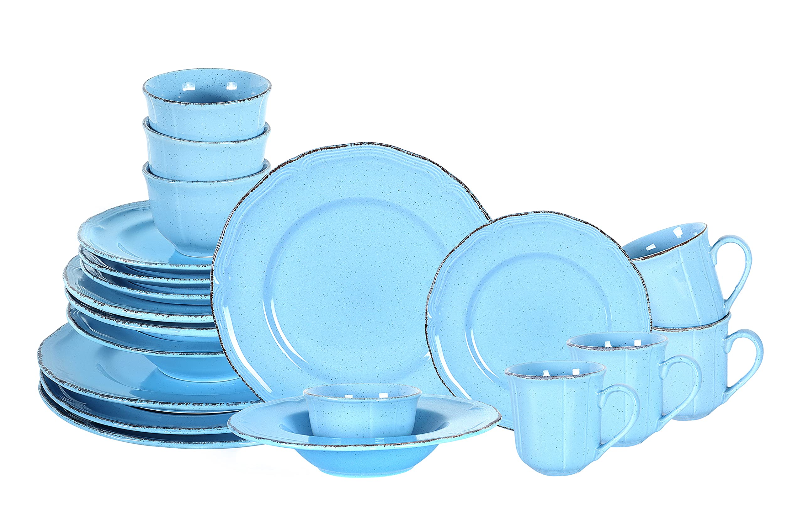 French Countryside Speckled Stoneware Dinnerware Set