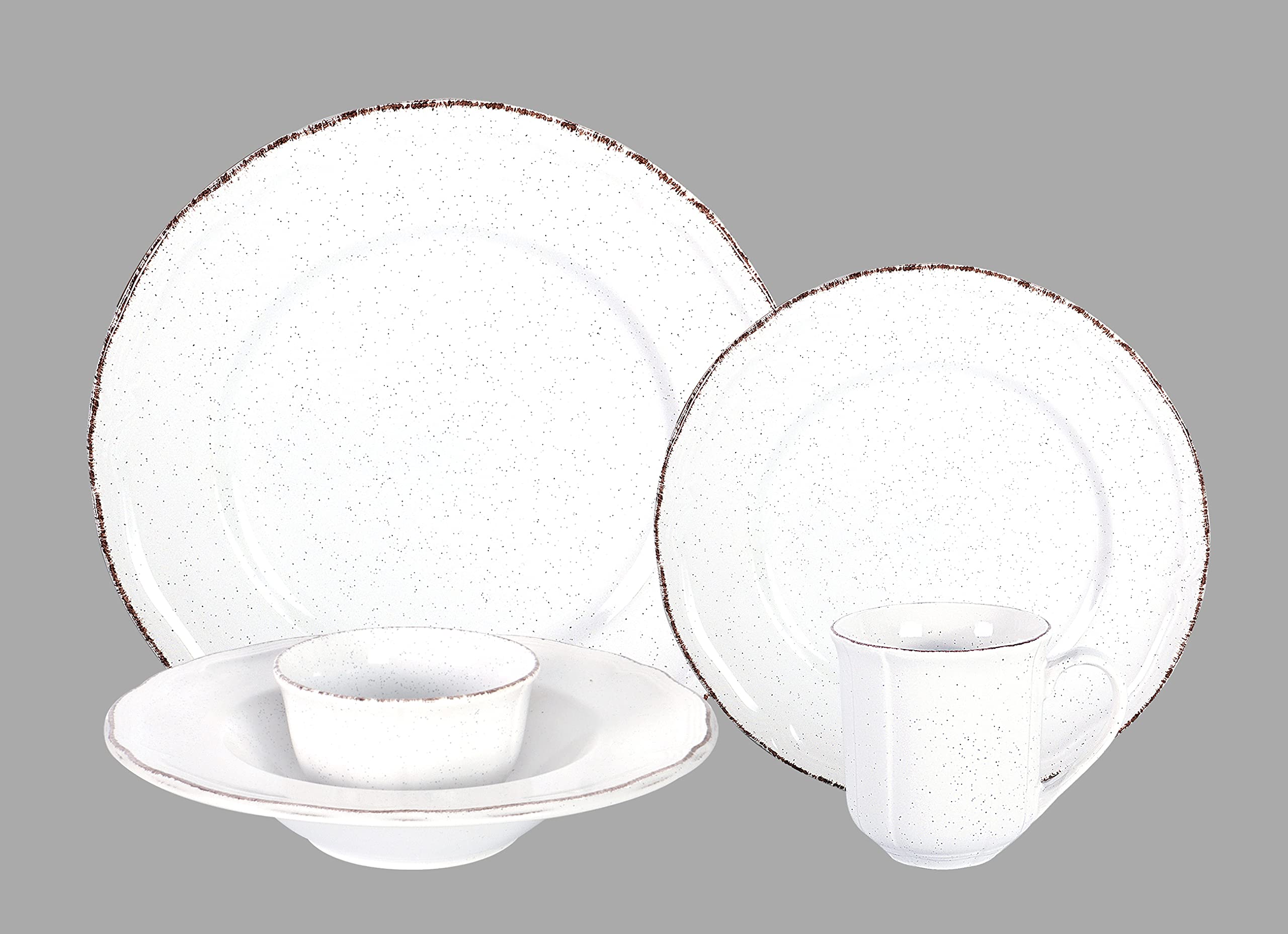 French Countryside Speckled Stoneware Dinnerware Set