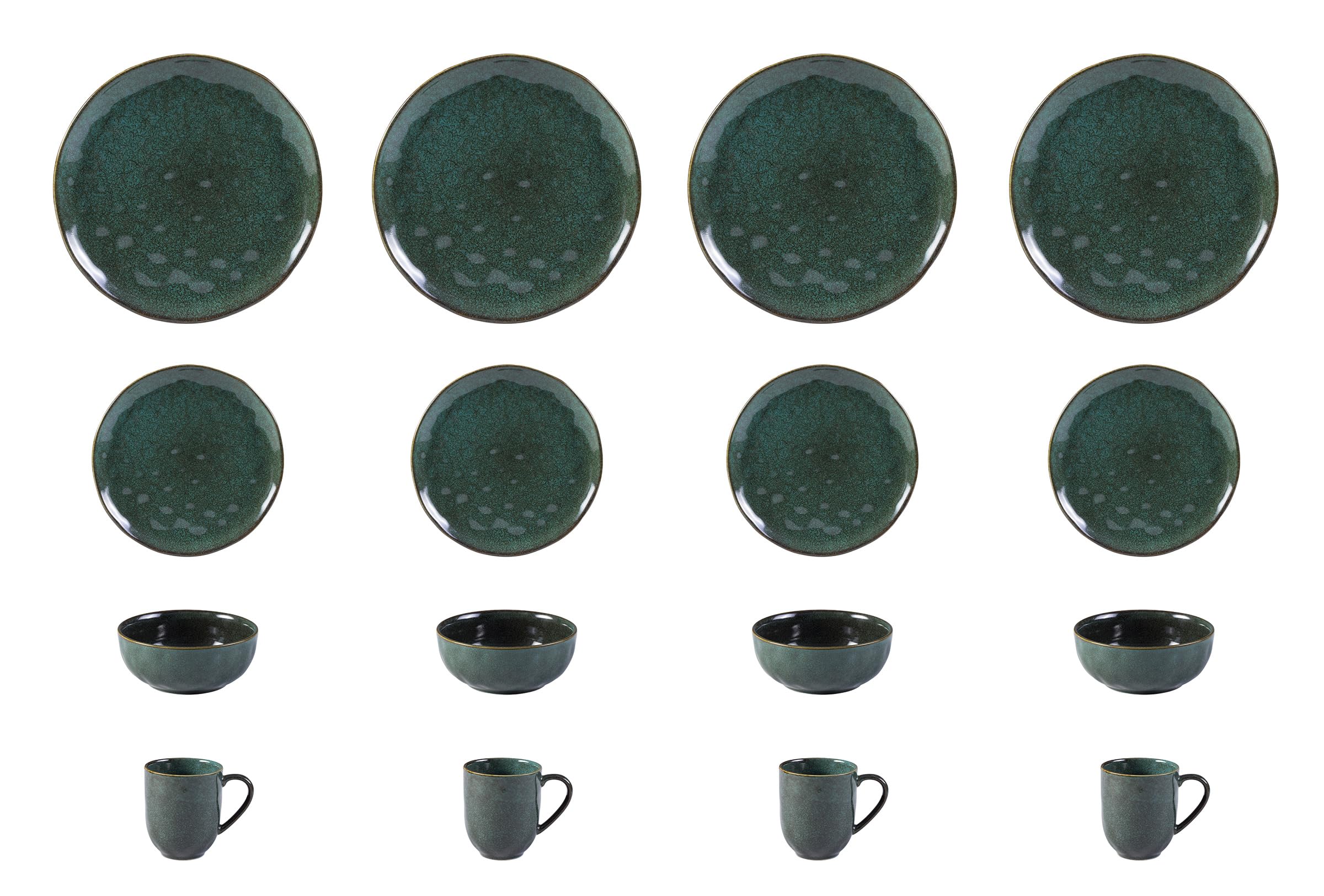Stoneware Reactive Glaze Organic Sky Star Dinnerware Set