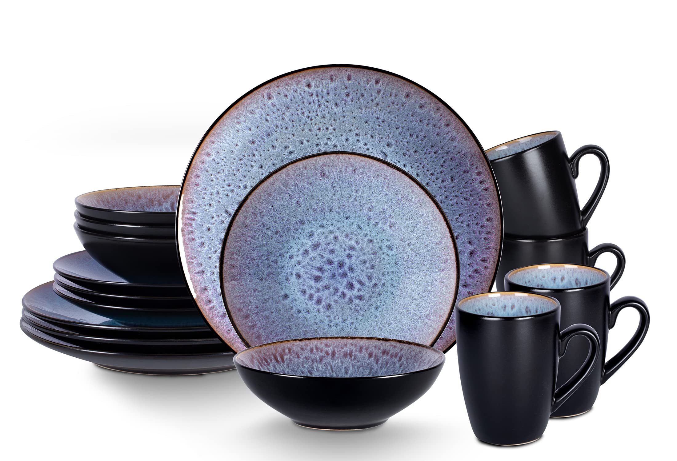 Reactive-Glaze Stoneware Dinnerware Set,HW
