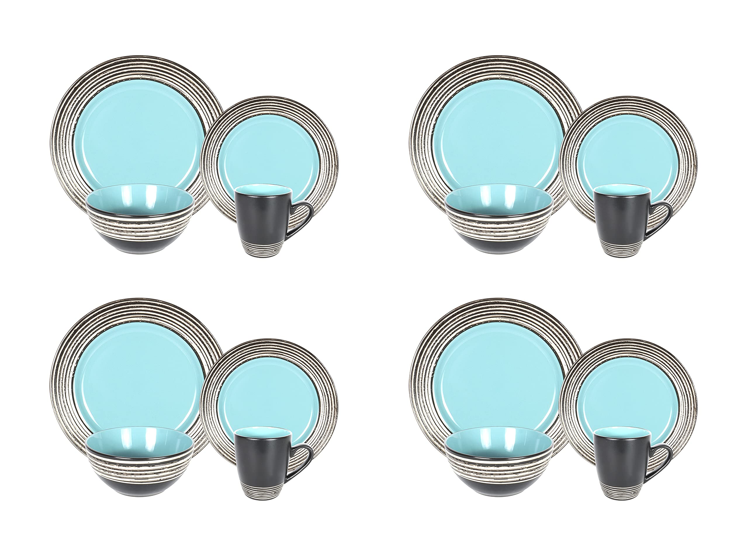 Stoneware Handcrafted Tree Bark Effected Glaze Dinnerware Set