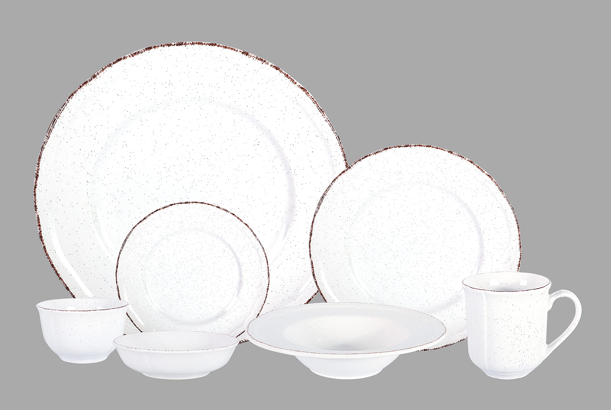 French Countryside Speckled Stoneware Dinnerware Set