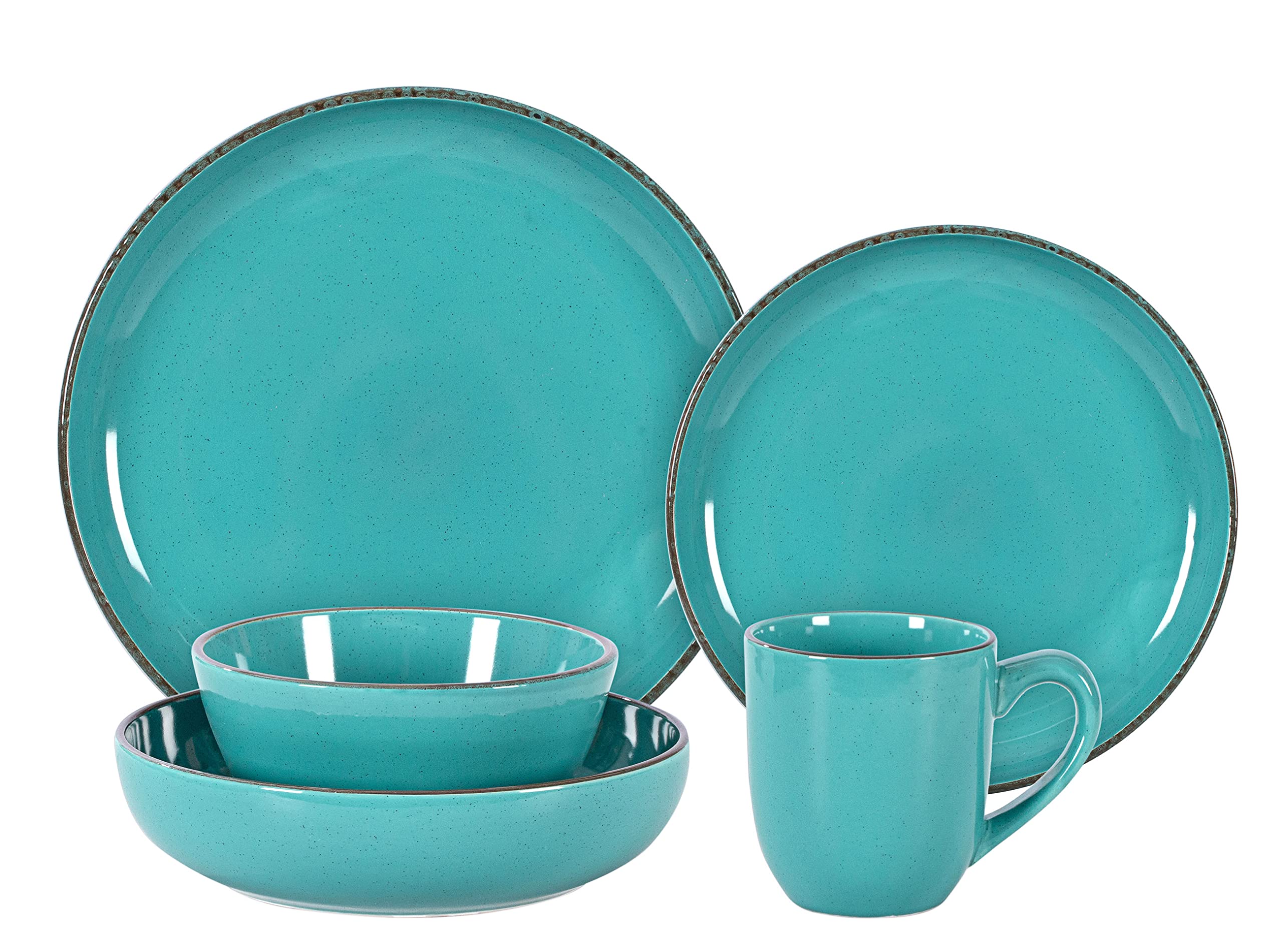Euro-Nordic Speckled Stoneware Dinnerware Set