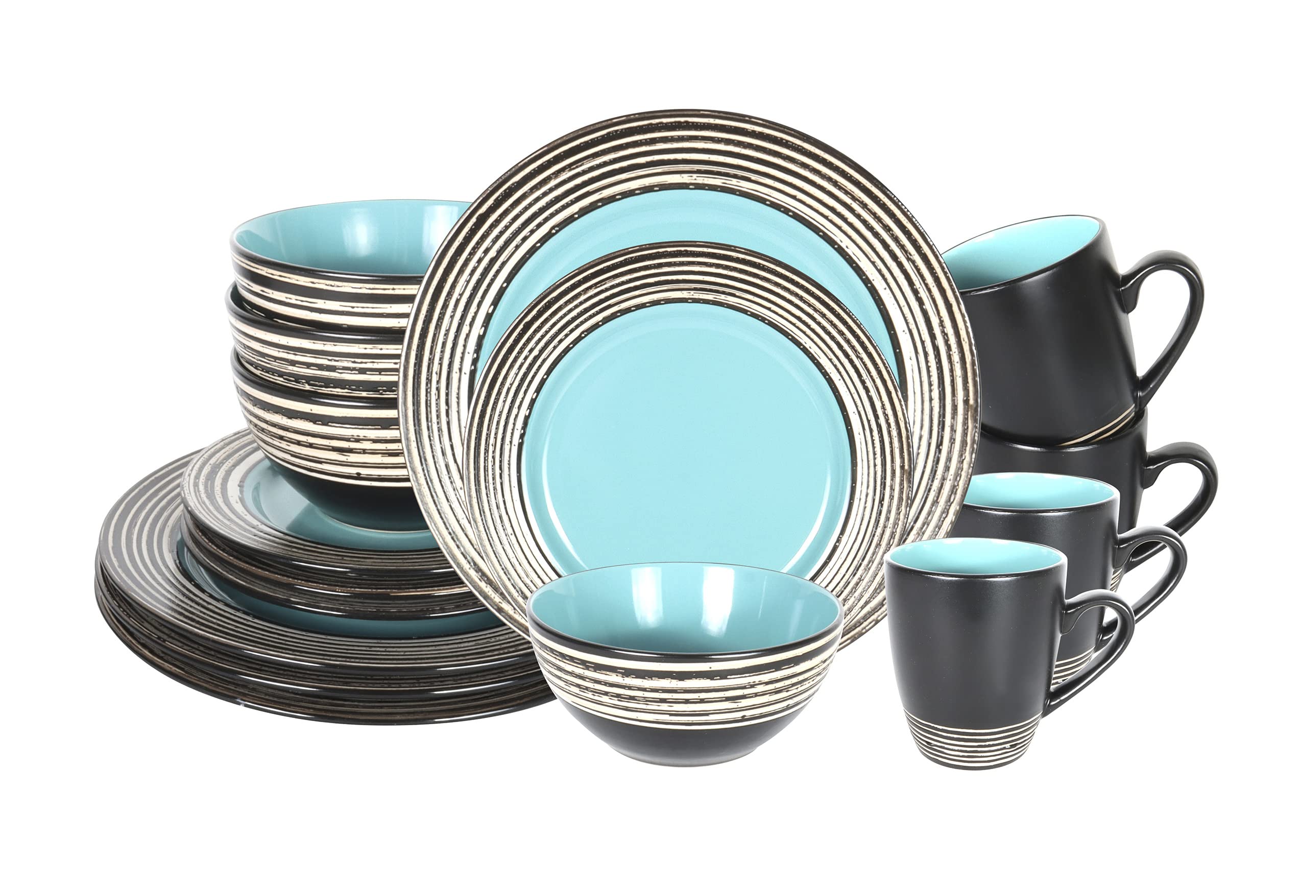 Stoneware Handcrafted Tree Bark Effected Glaze Dinnerware Set