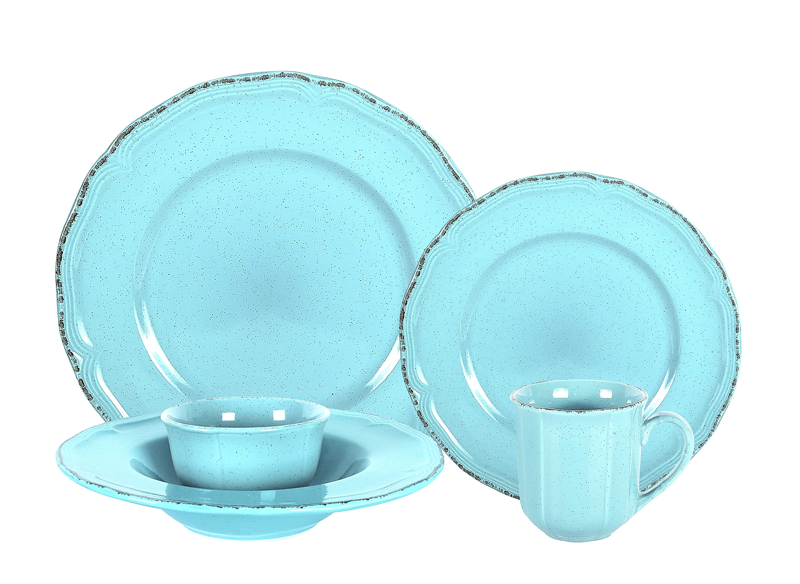 French Countryside Speckled Stoneware Dinnerware Set