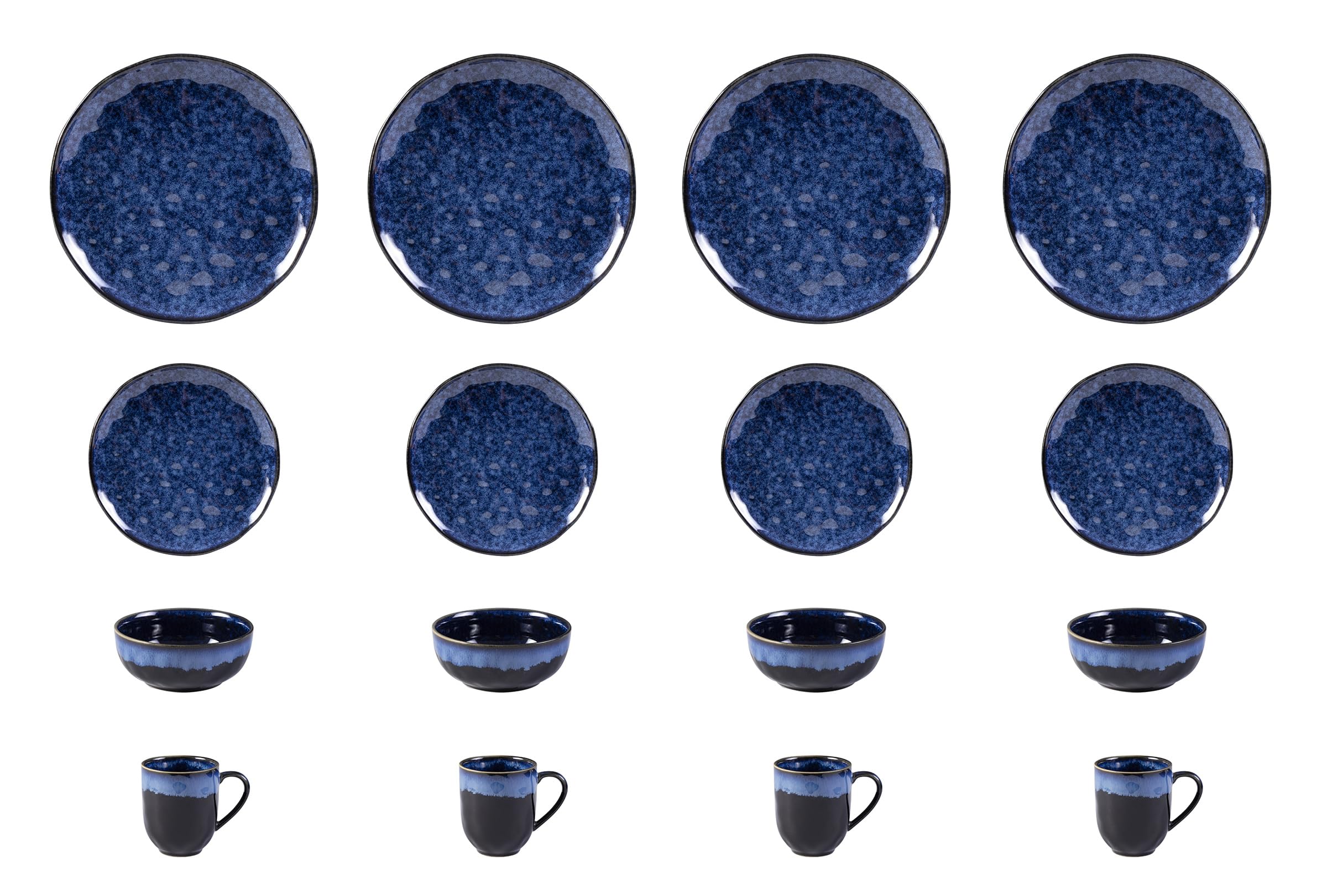 Stoneware Reactive Glaze Organic Sky Star Dinnerware Set