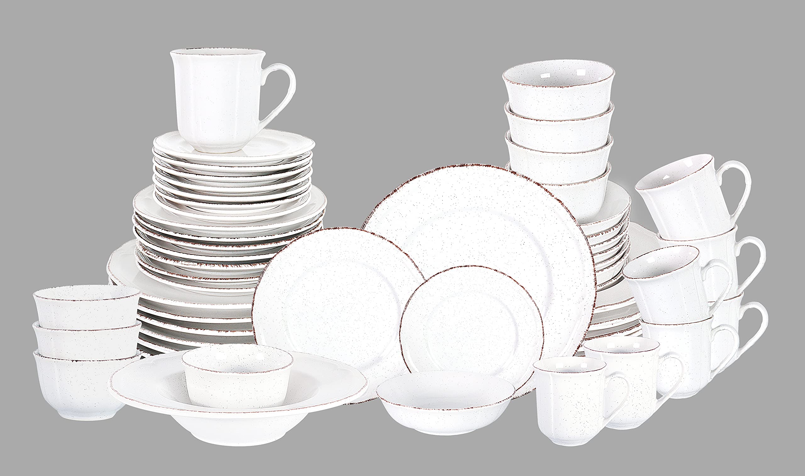 French Countryside Speckled Stoneware Dinnerware Set
