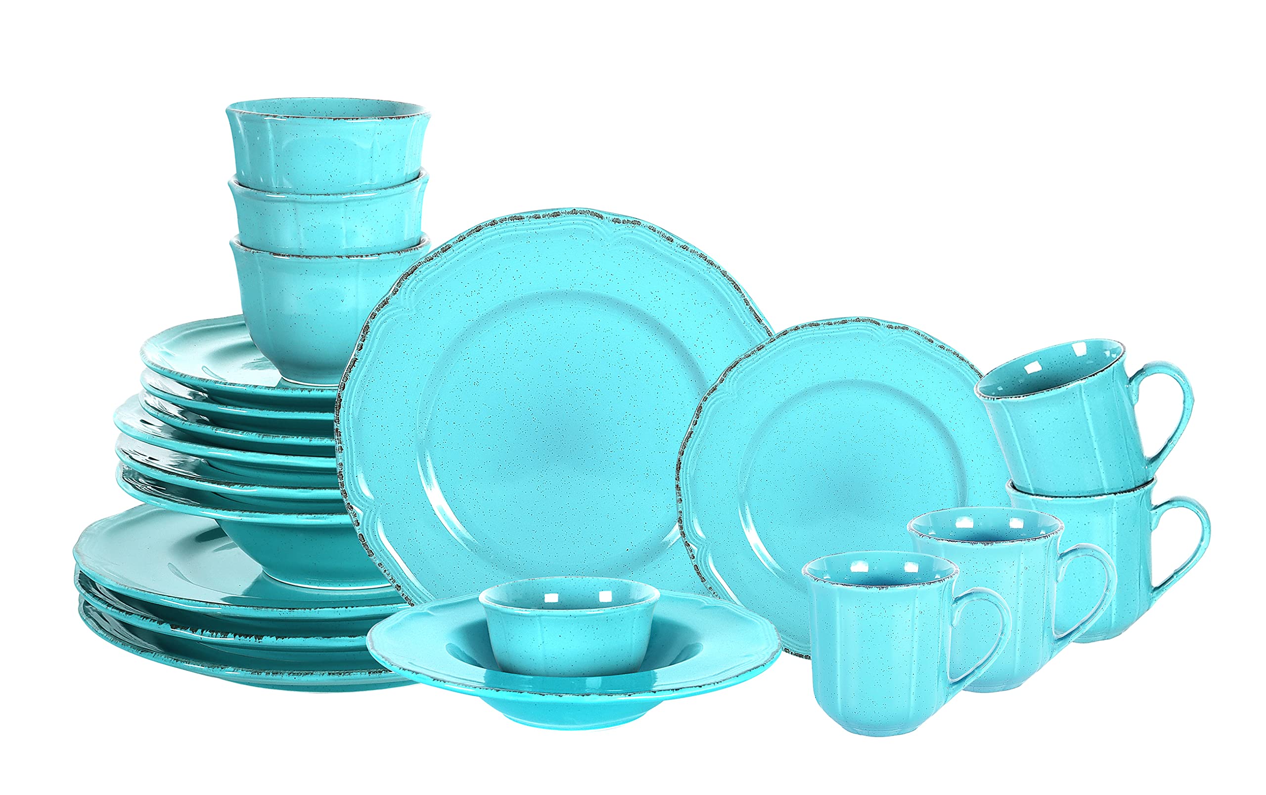 French Countryside Speckled Stoneware Dinnerware Set