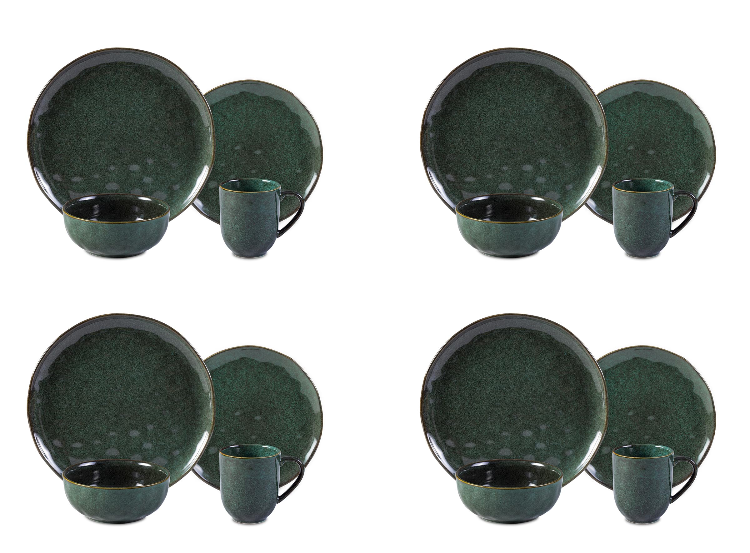 Stoneware Reactive Glaze Organic Sky Star Dinnerware Set