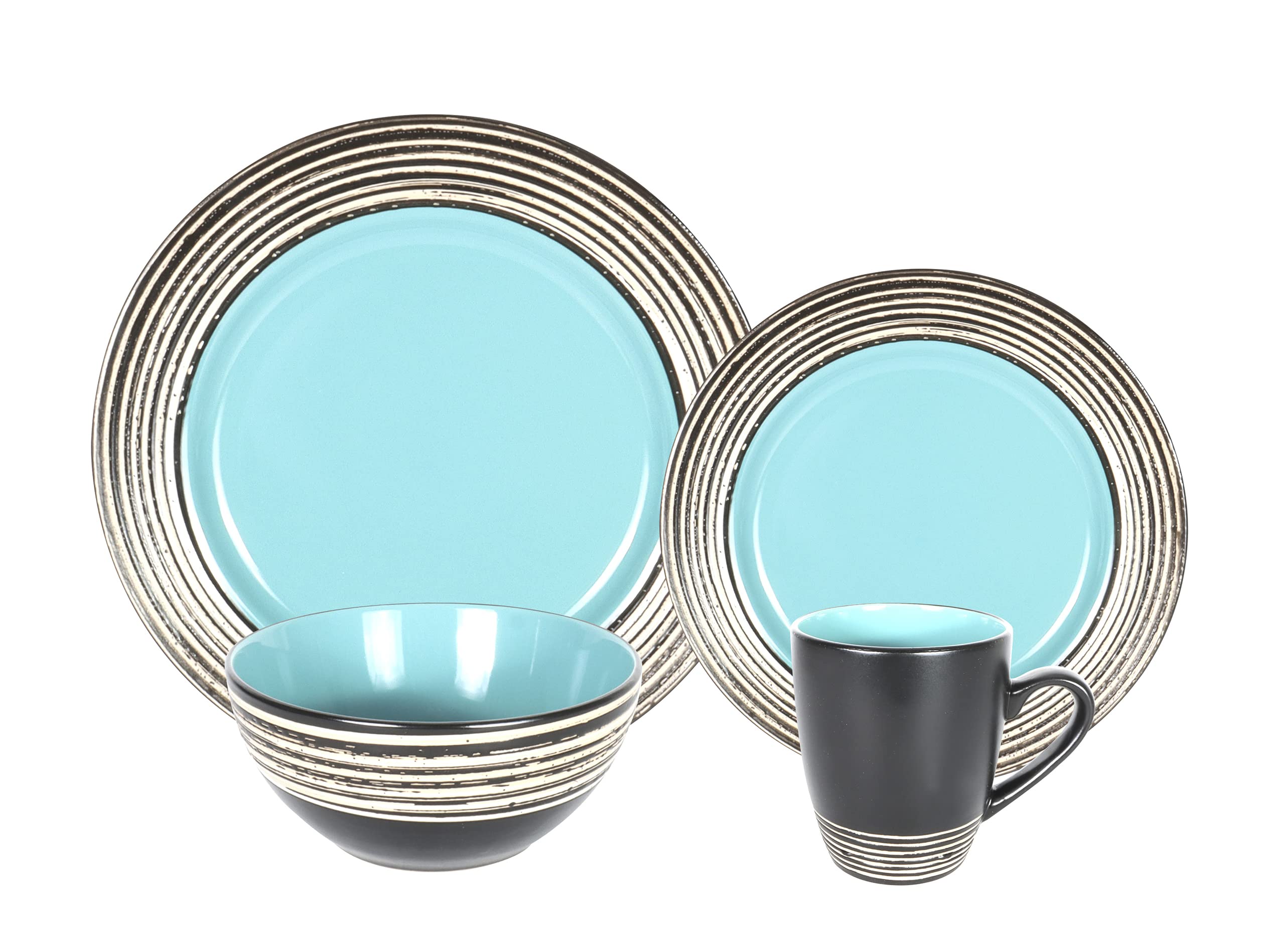 Stoneware Handcrafted Tree Bark Effected Glaze Dinnerware Set