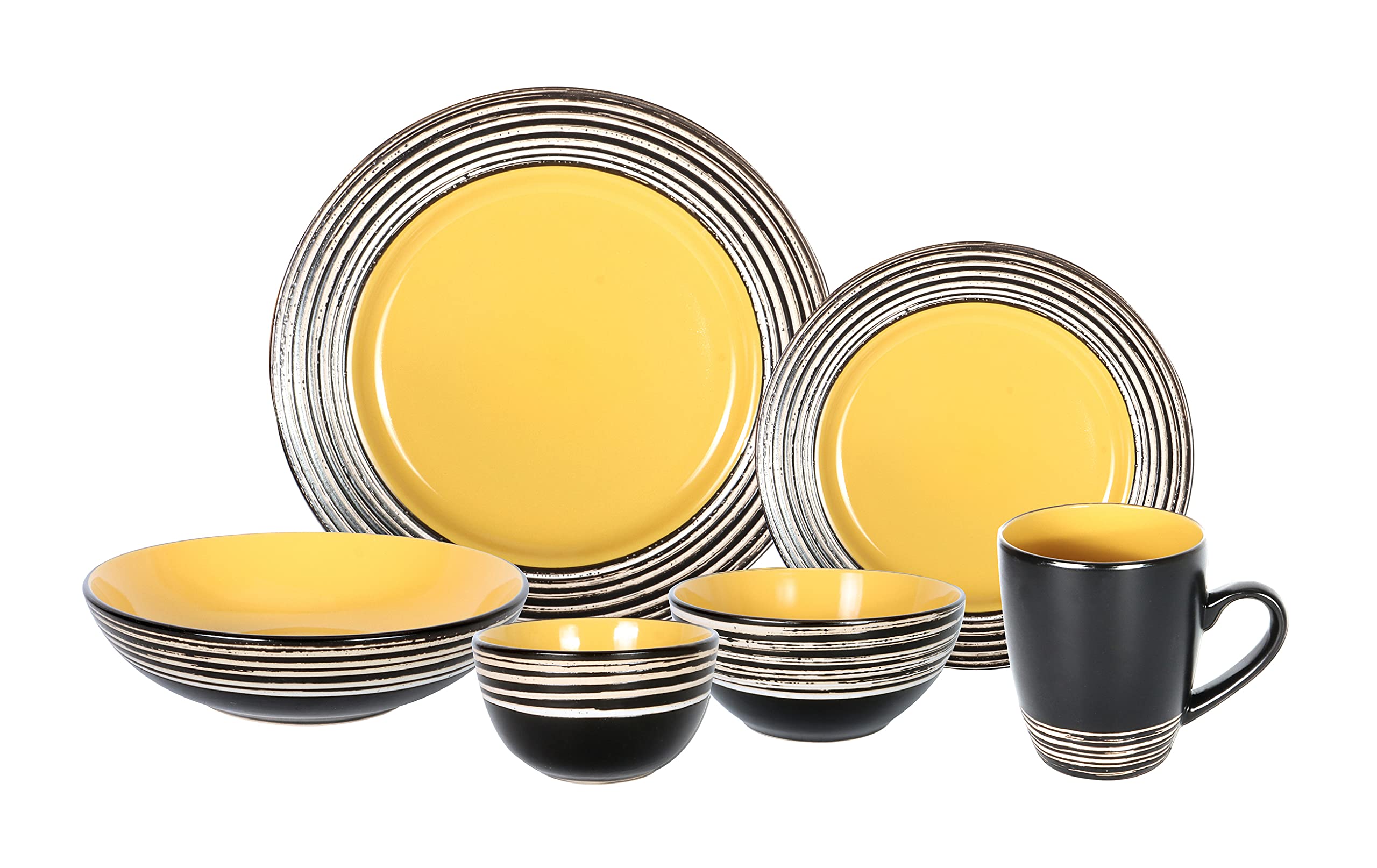 Stoneware Handcrafted Tree Bark Effected Glaze Dinnerware Set