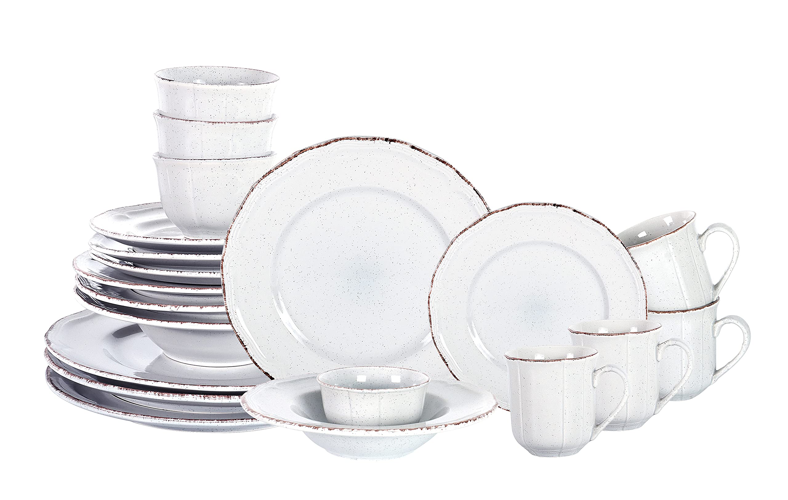 French Countryside Speckled Stoneware Dinnerware Set