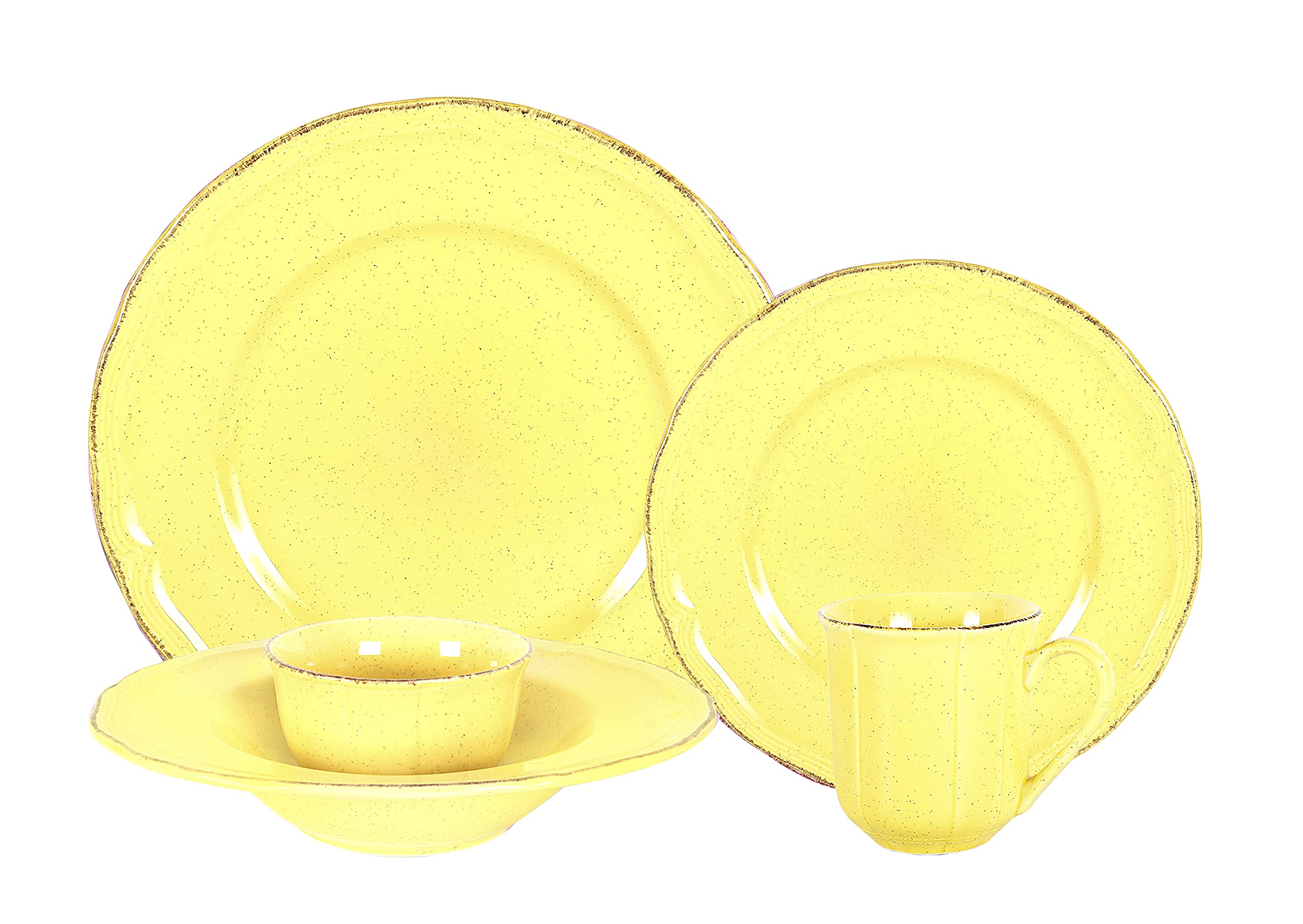 French Countryside Speckled Stoneware Dinnerware Set