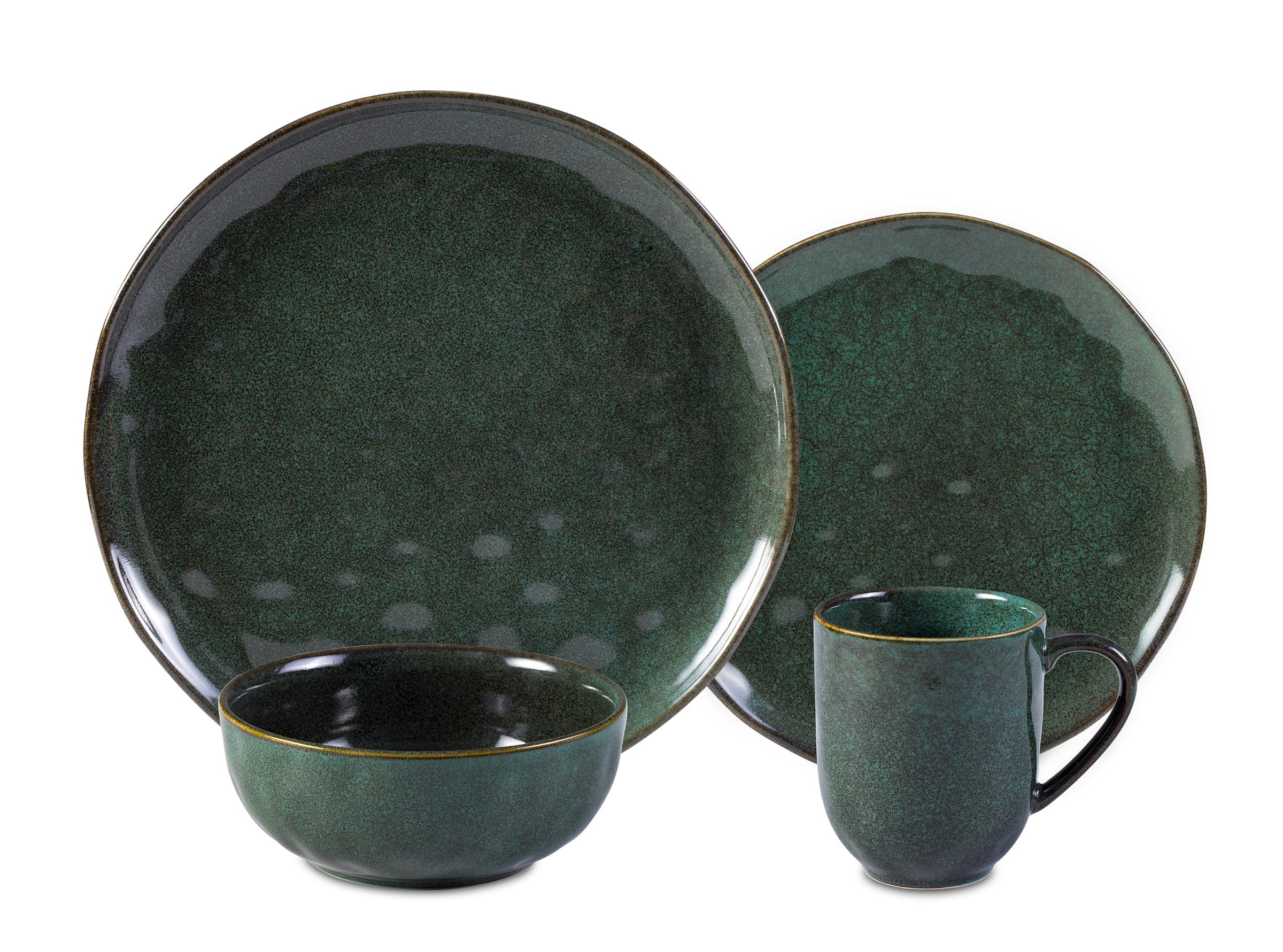 Stoneware Reactive Glaze Organic Sky Star Dinnerware Set