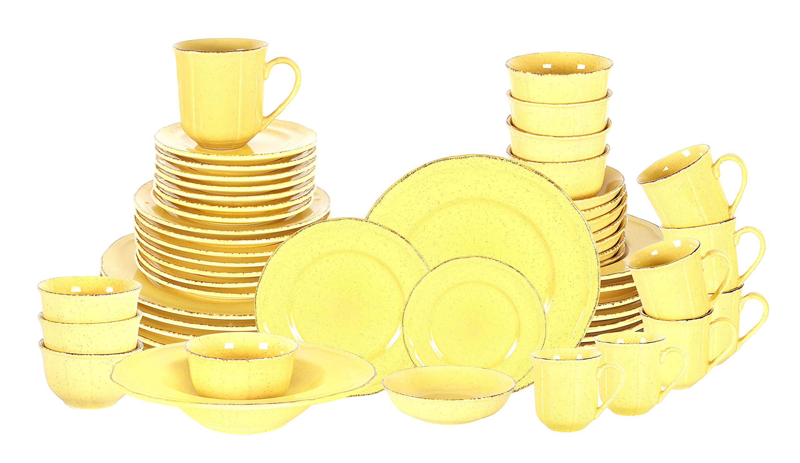 French Countryside Speckled Stoneware Dinnerware Set