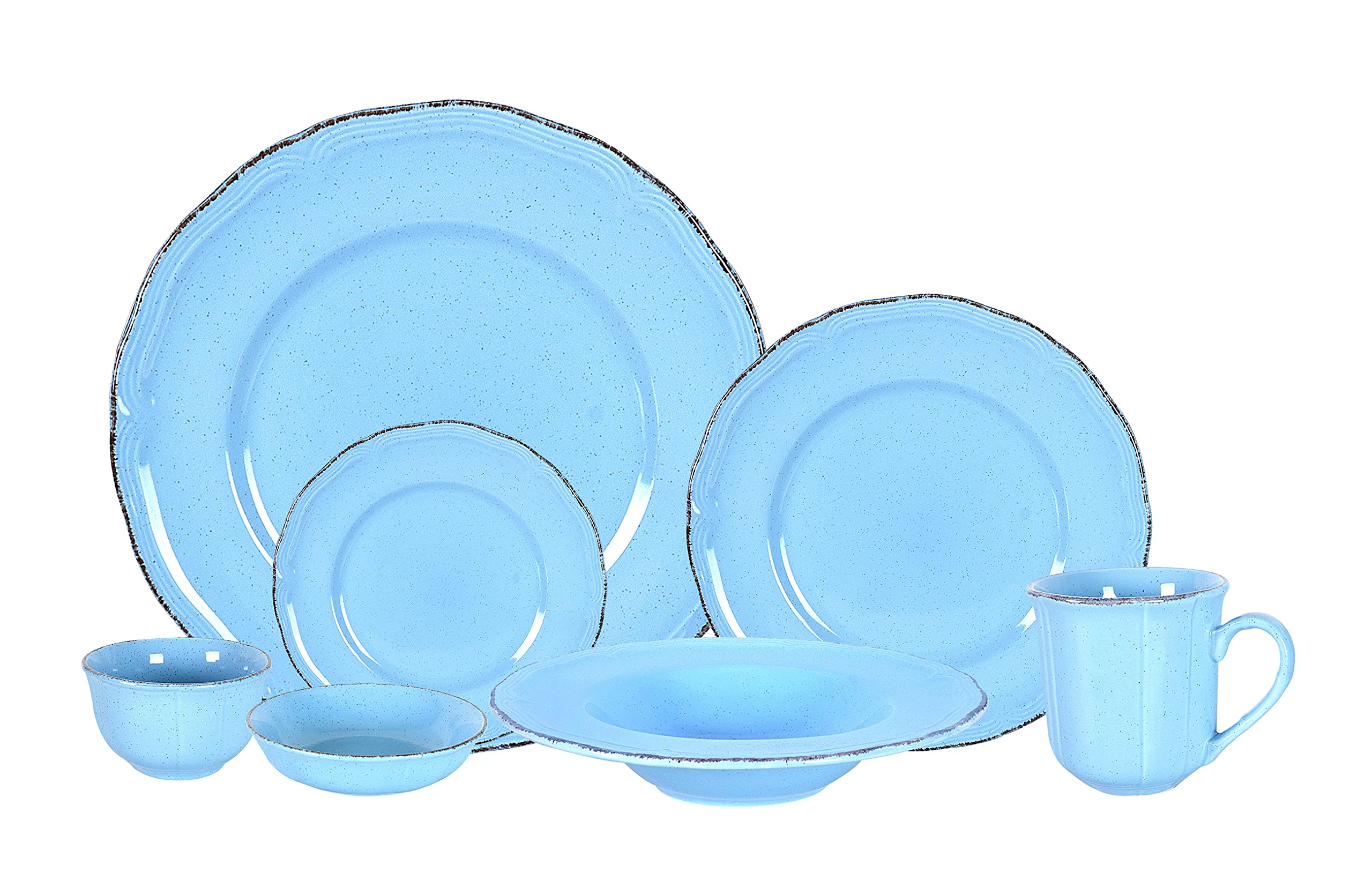 French Countryside Speckled Stoneware Dinnerware Set