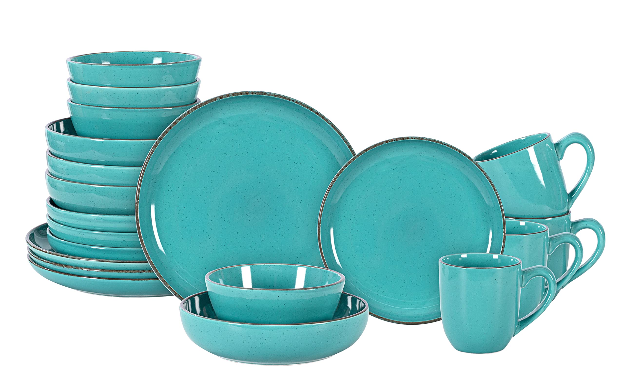 Euro-Nordic Speckled Stoneware Dinnerware Set