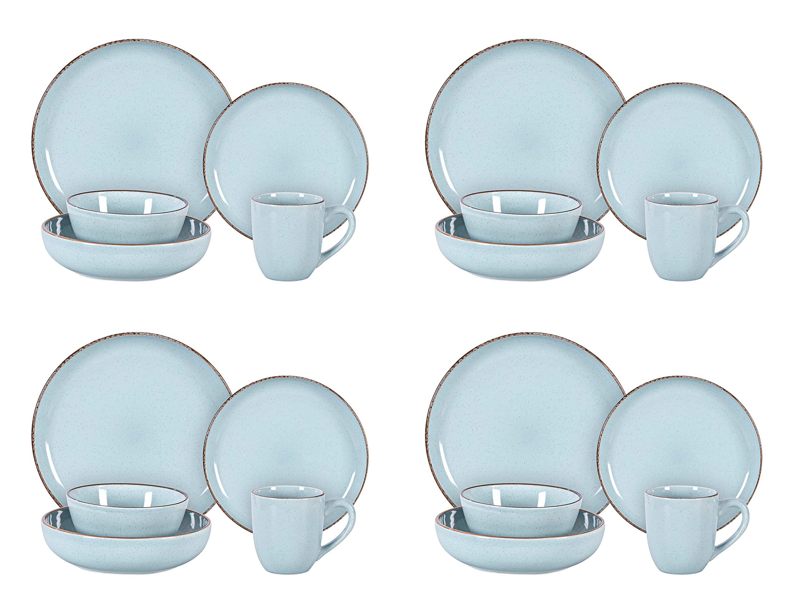 Euro-Nordic Speckled Stoneware Dinnerware Set