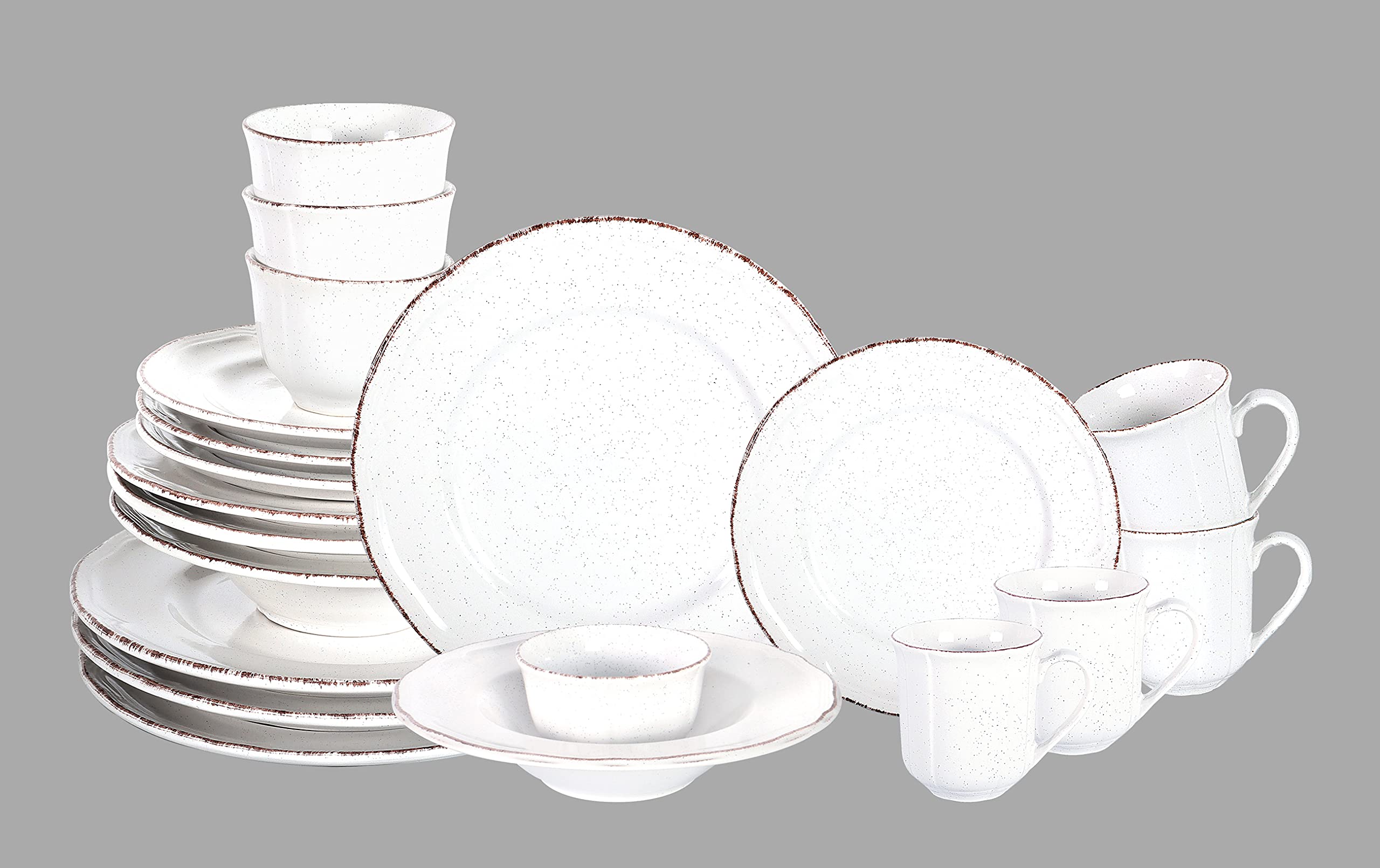 French Countryside Speckled Stoneware Dinnerware Set