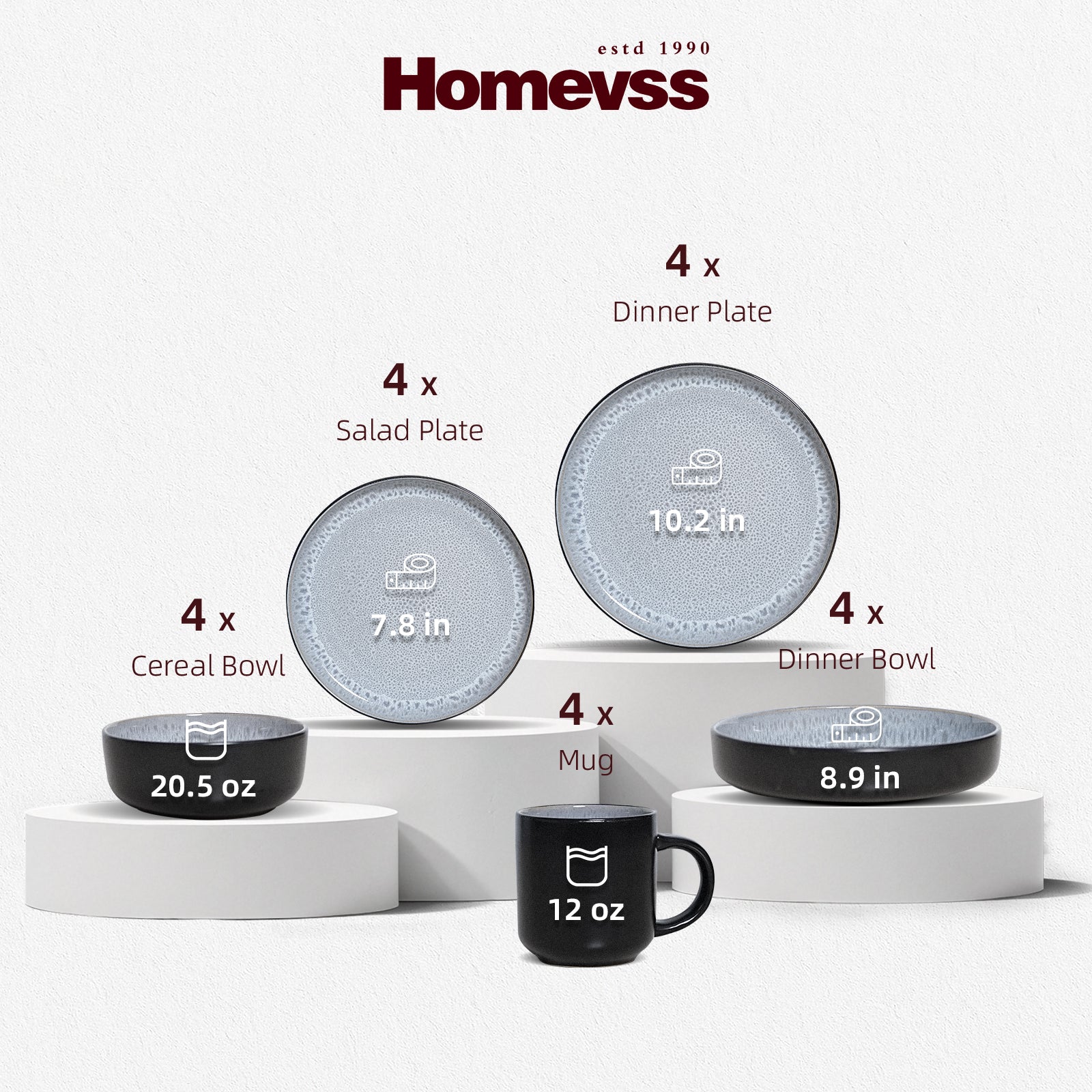 🎃Halloween-Ready🎃 Euro-Nordic Stoneware Dinnerware Set, Reactive Glaze