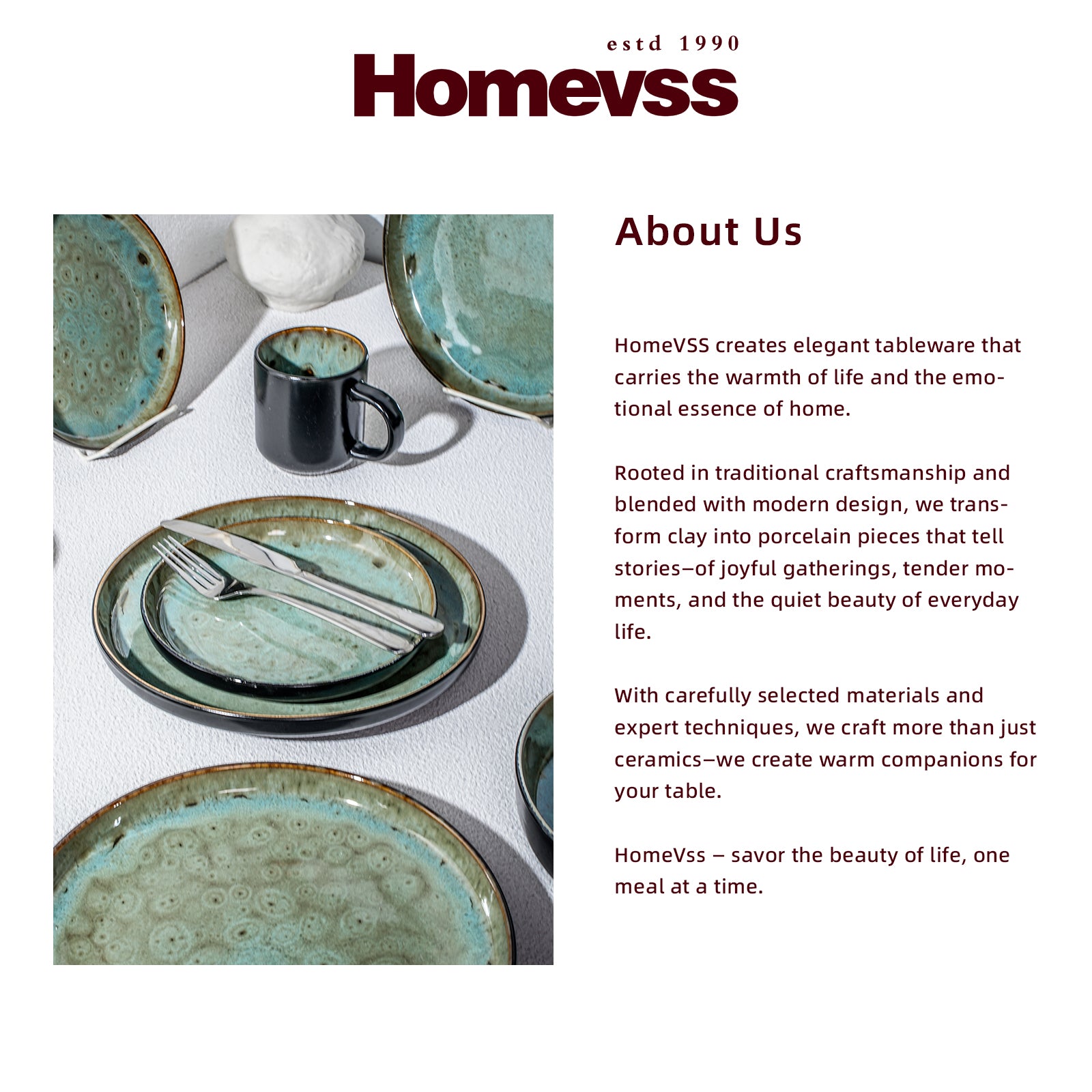 🎃Halloween-Ready🎃 Euro-Nordic Stoneware Dinnerware Set, Reactive Glaze