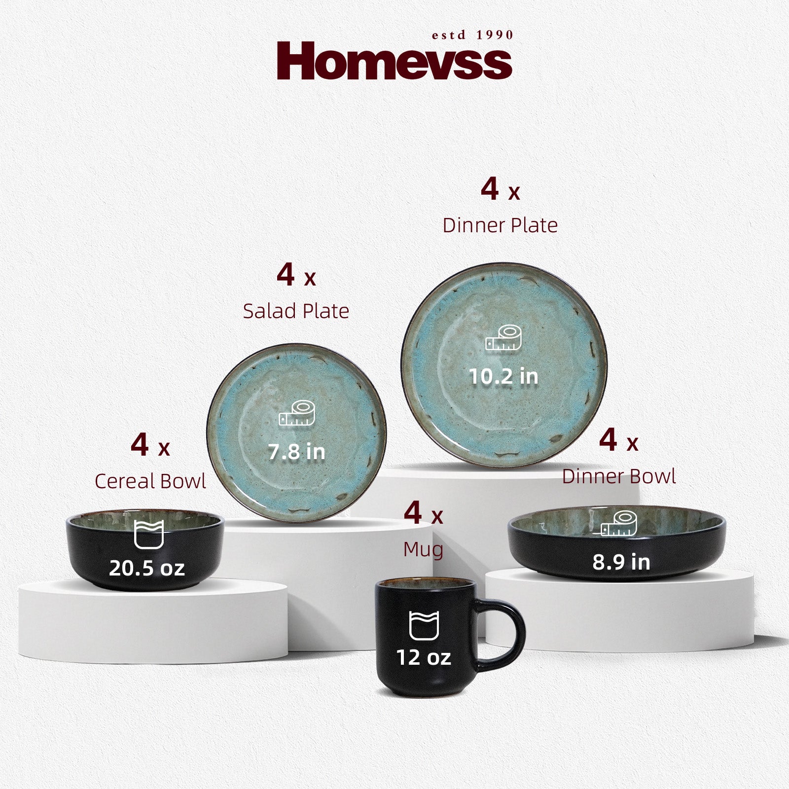 🎃Halloween-Ready🎃 Euro-Nordic Stoneware Dinnerware Set, Reactive Glaze