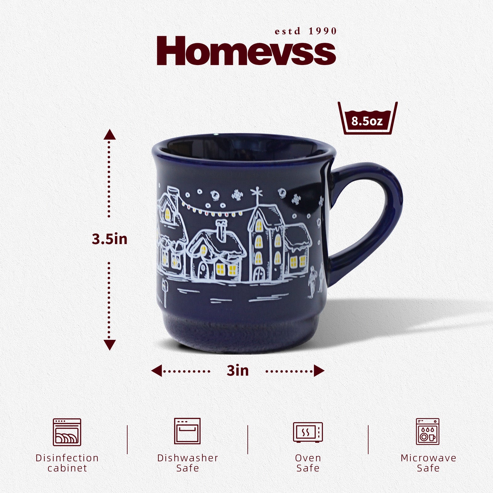 8.5 oz Ceramic Christmas Coffee Mug