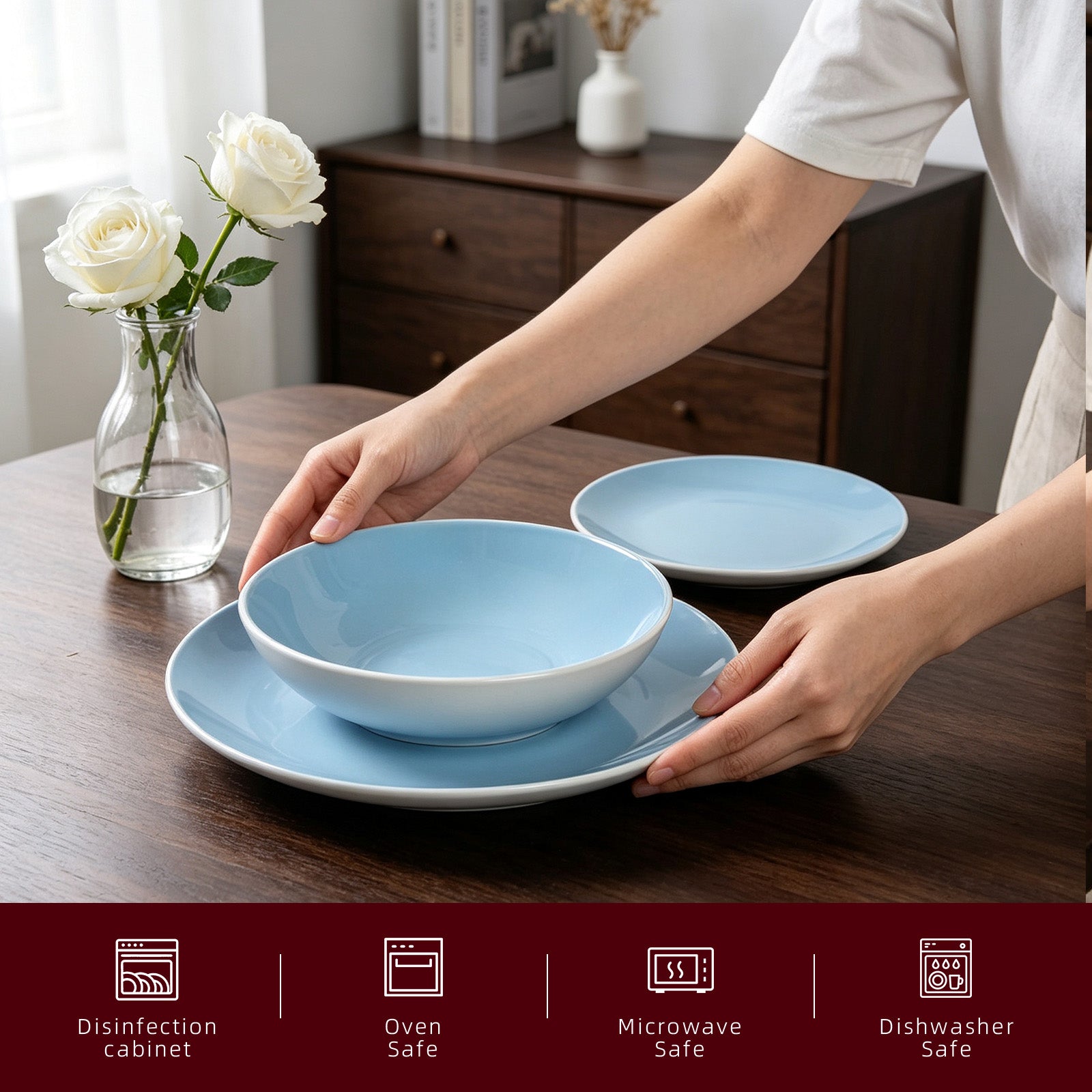 Stoneware Coupe Shape Dinnerware Set