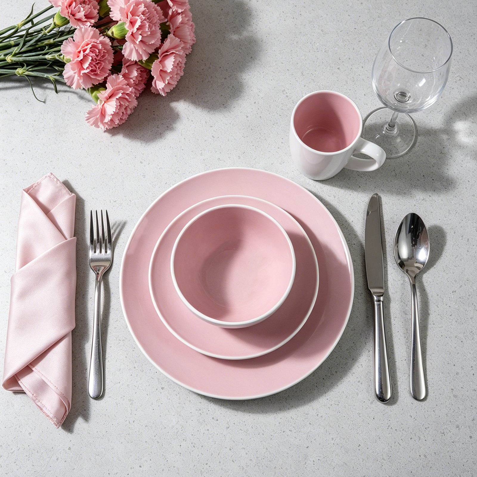 Stoneware Coupe Shape Dinnerware Set