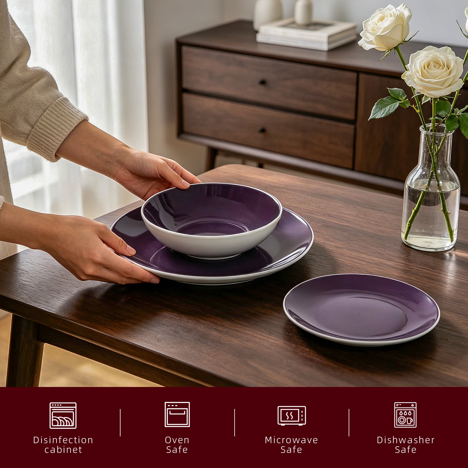 Stoneware Coupe Shape Dinnerware Set
