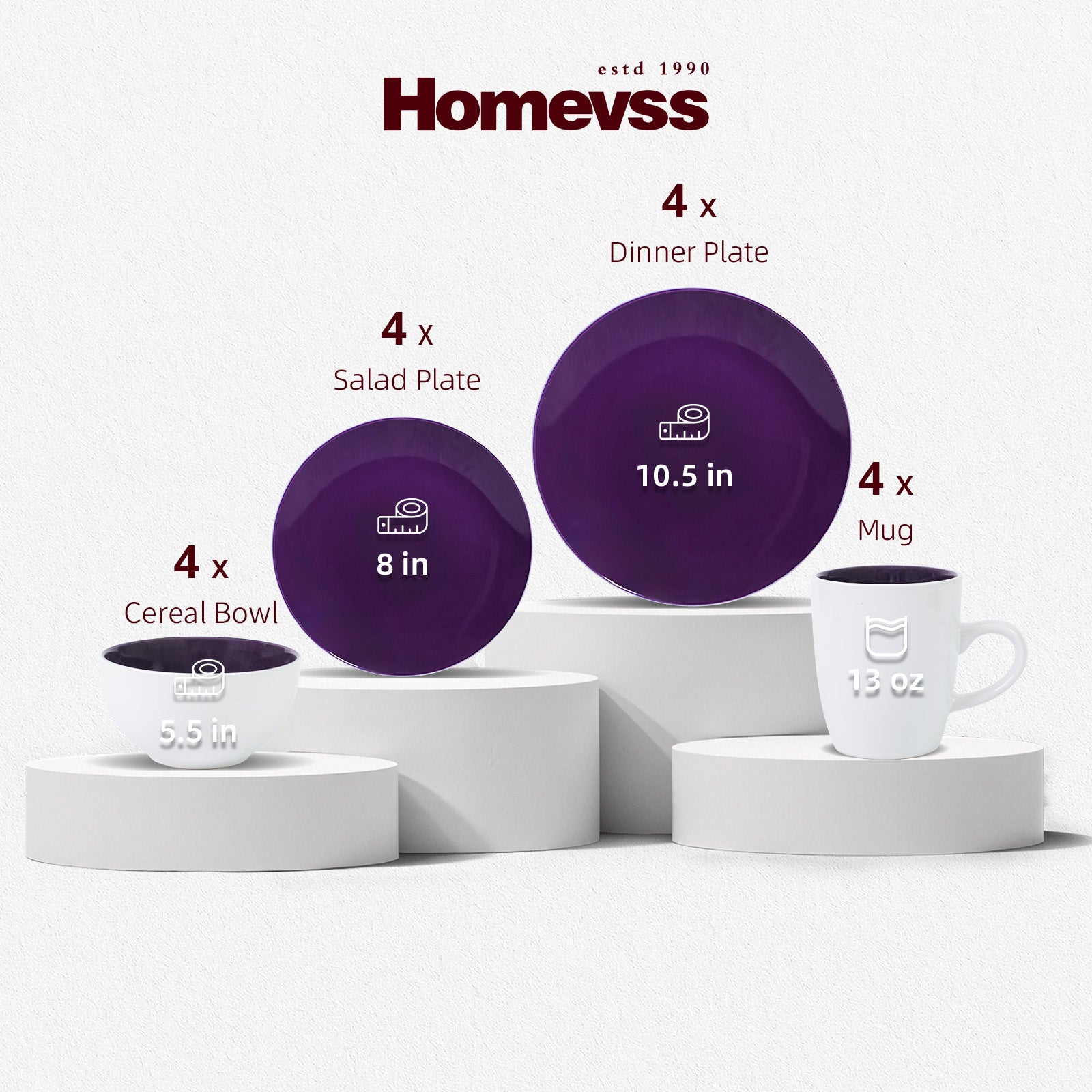 Stoneware Coupe Shape Dinnerware Set