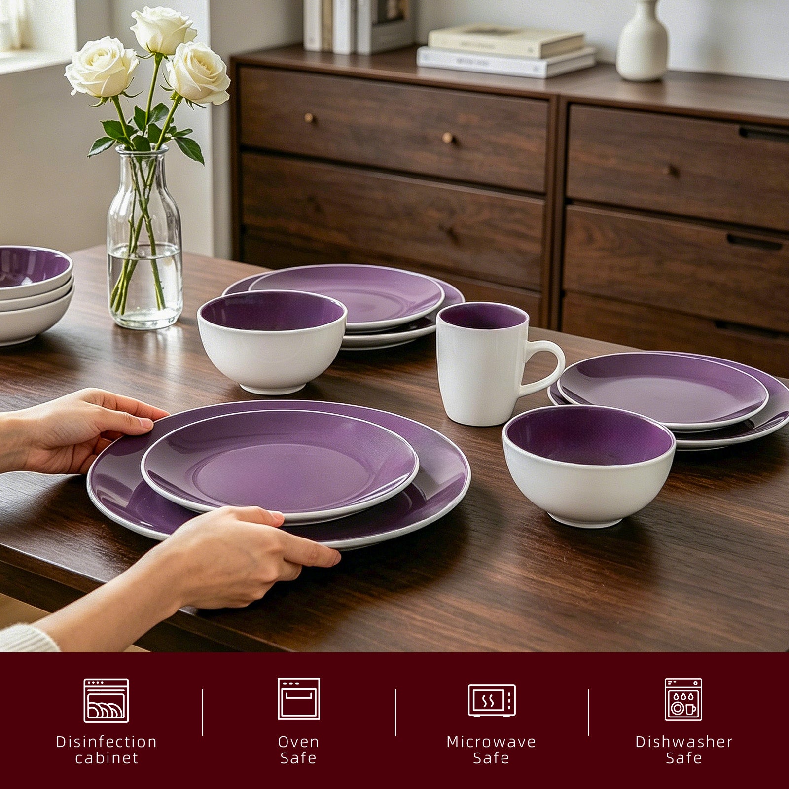Stoneware Coupe Shape Dinnerware Set