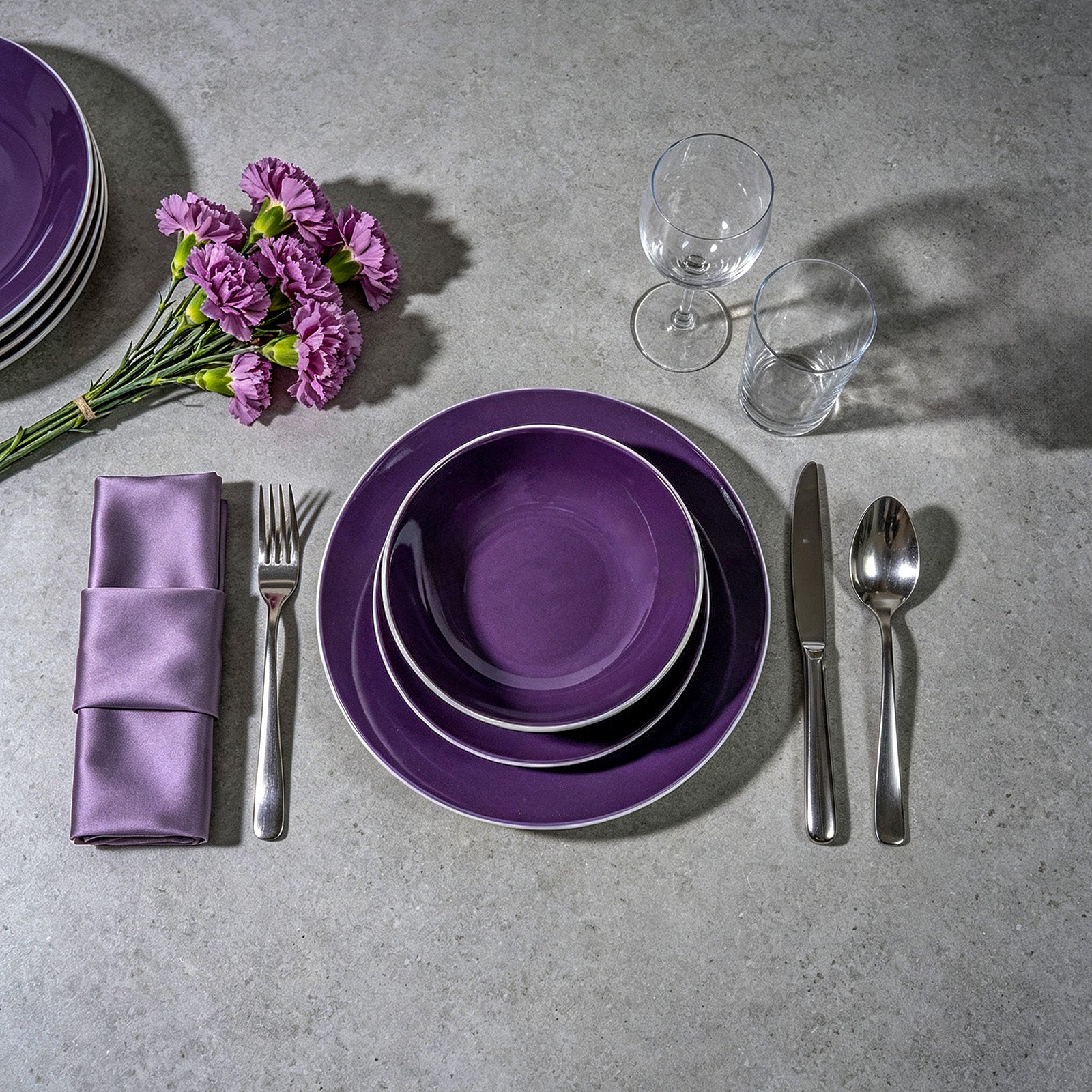 Stoneware Coupe Shape Dinnerware Set