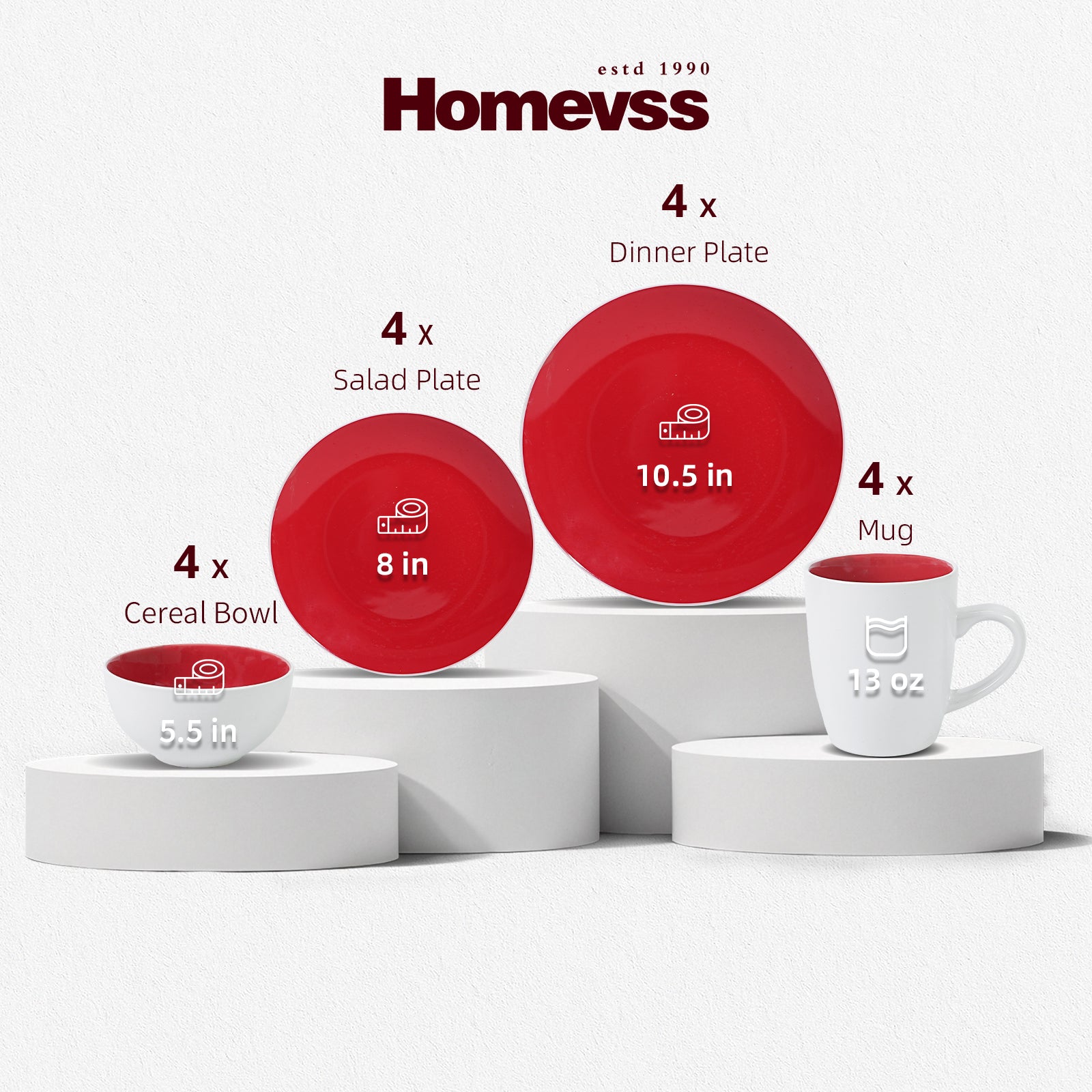 Stoneware Coupe Shape Dinnerware Set