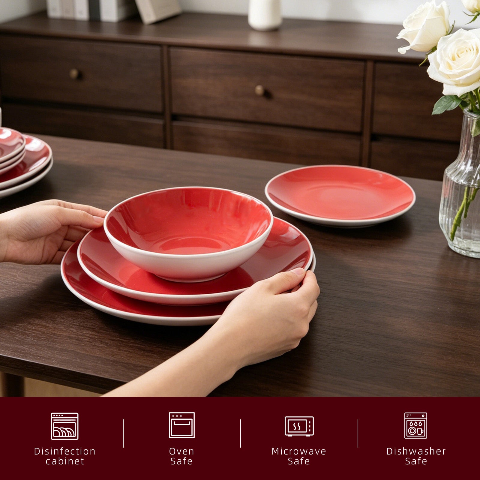 Stoneware Coupe Shape Dinnerware Set