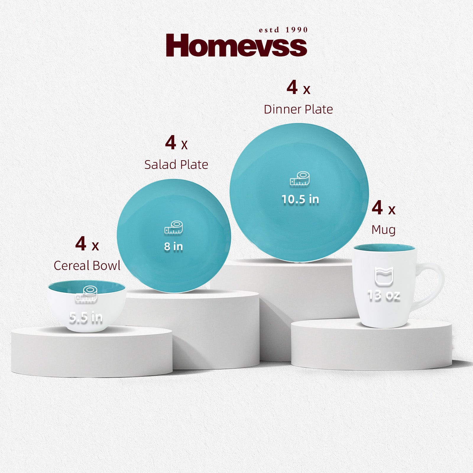 Stoneware Coupe Shape Dinnerware Set