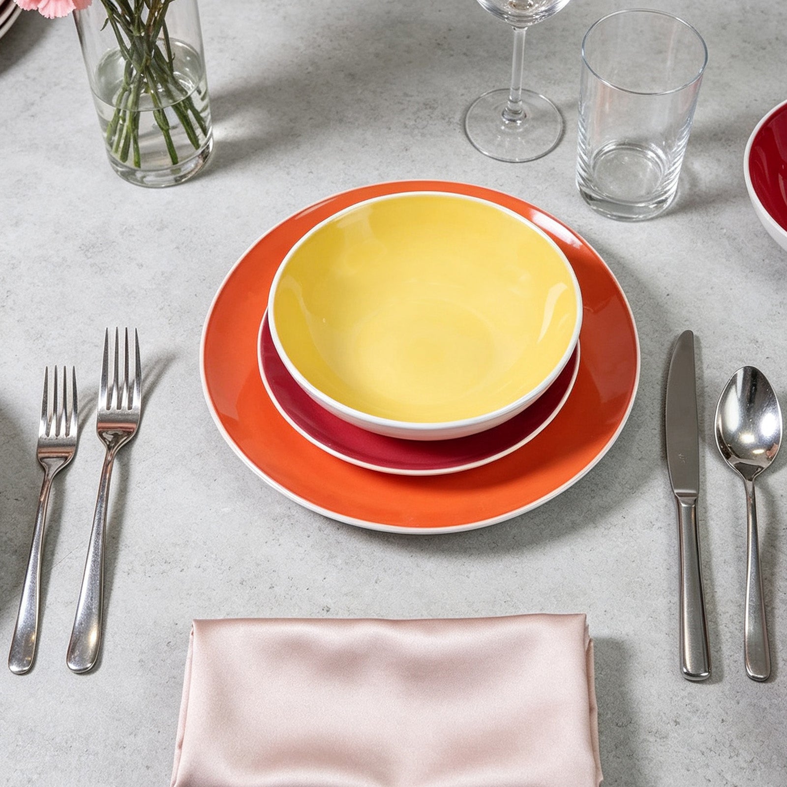 Stoneware Coupe Shape Dinnerware Set