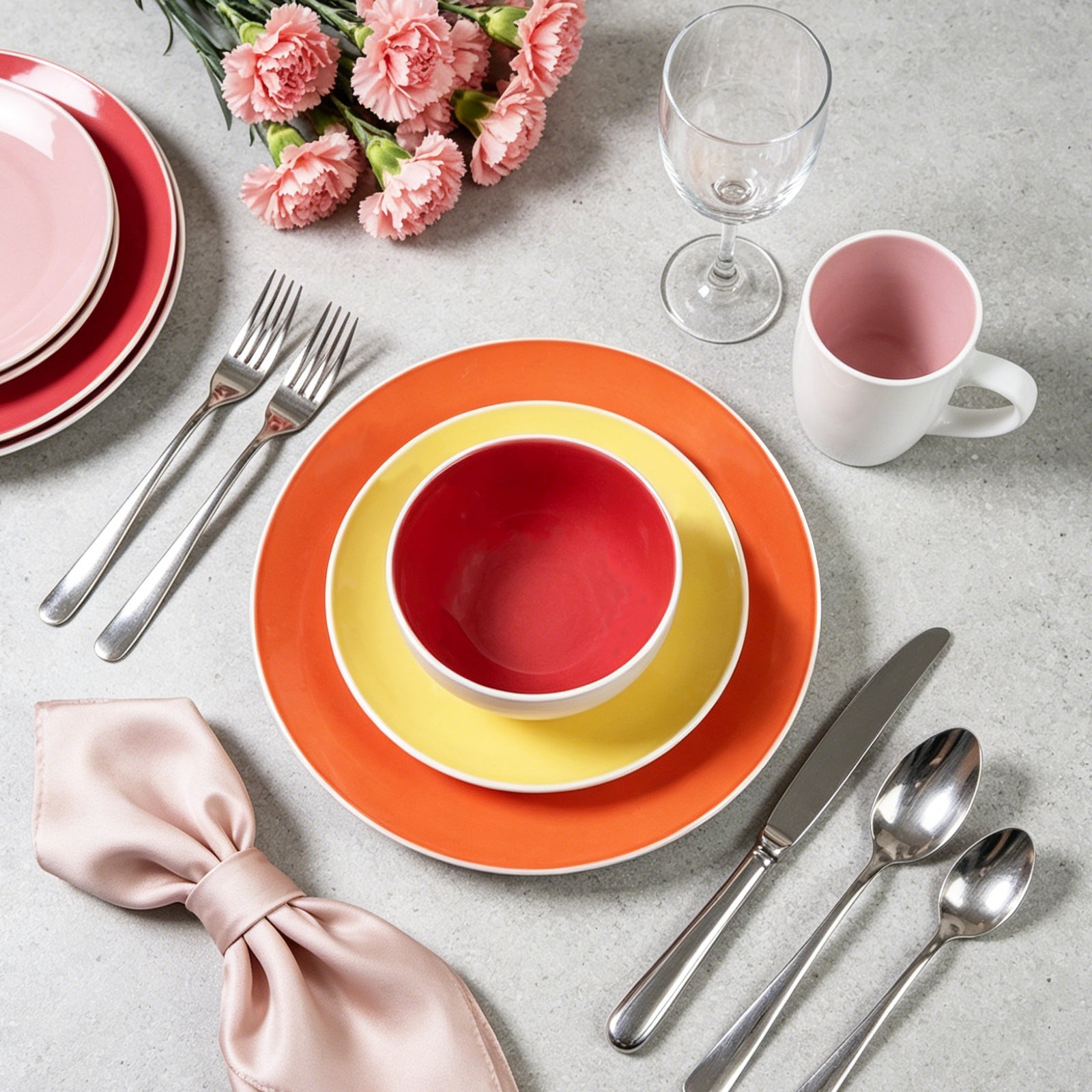 Stoneware Coupe Shape Dinnerware Set