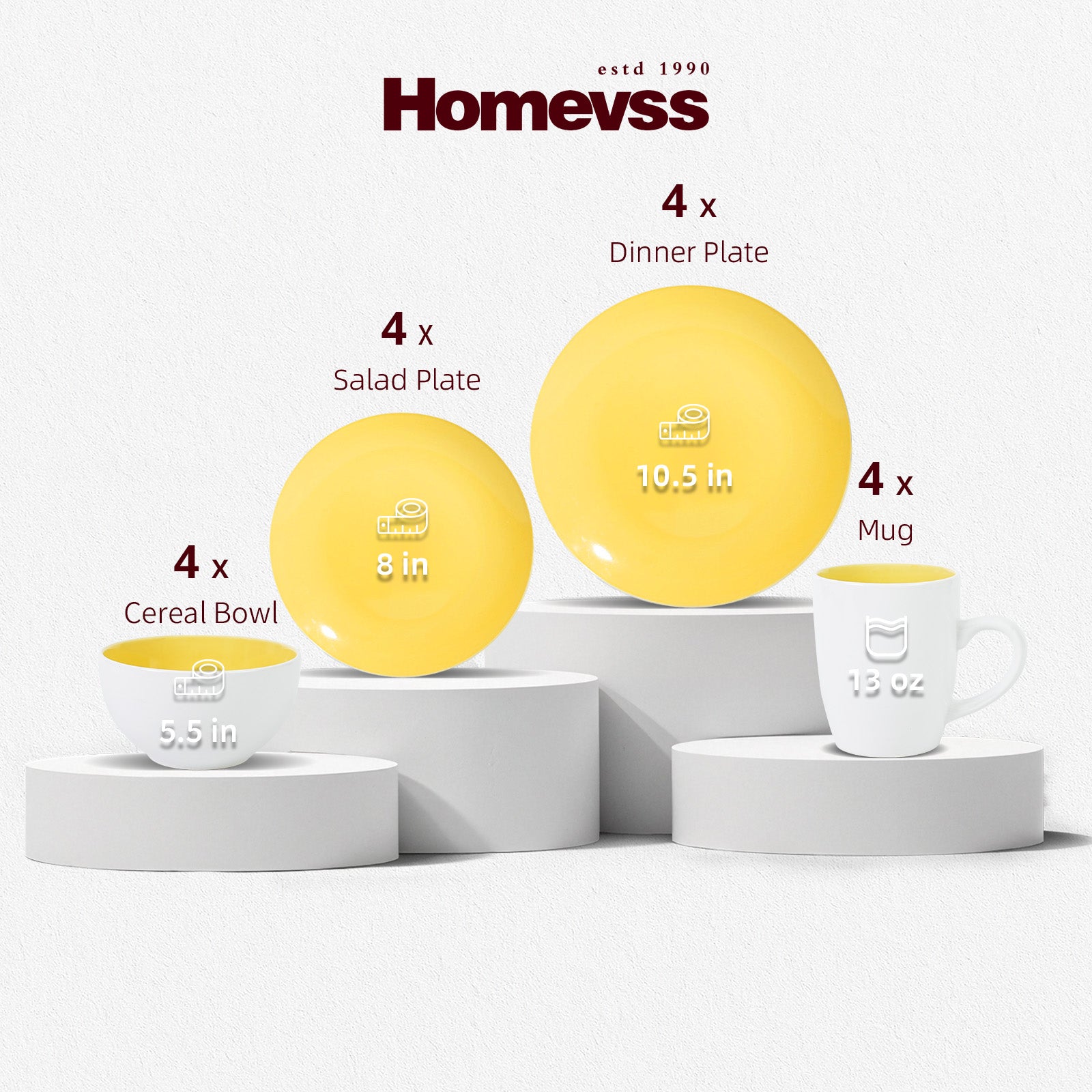 Stoneware Coupe Shape Dinnerware Set