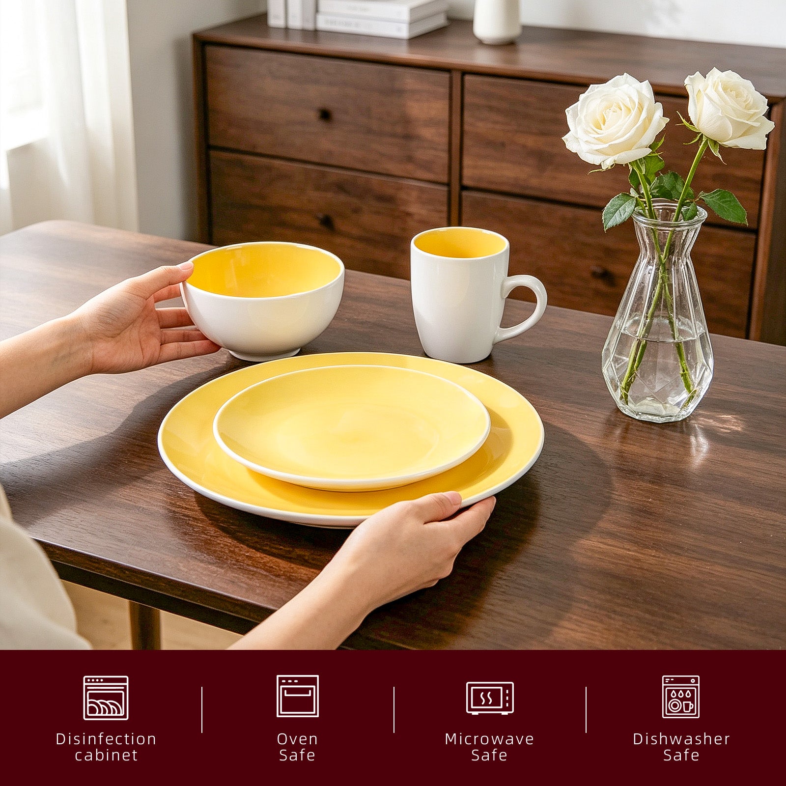 Stoneware Coupe Shape Dinnerware Set