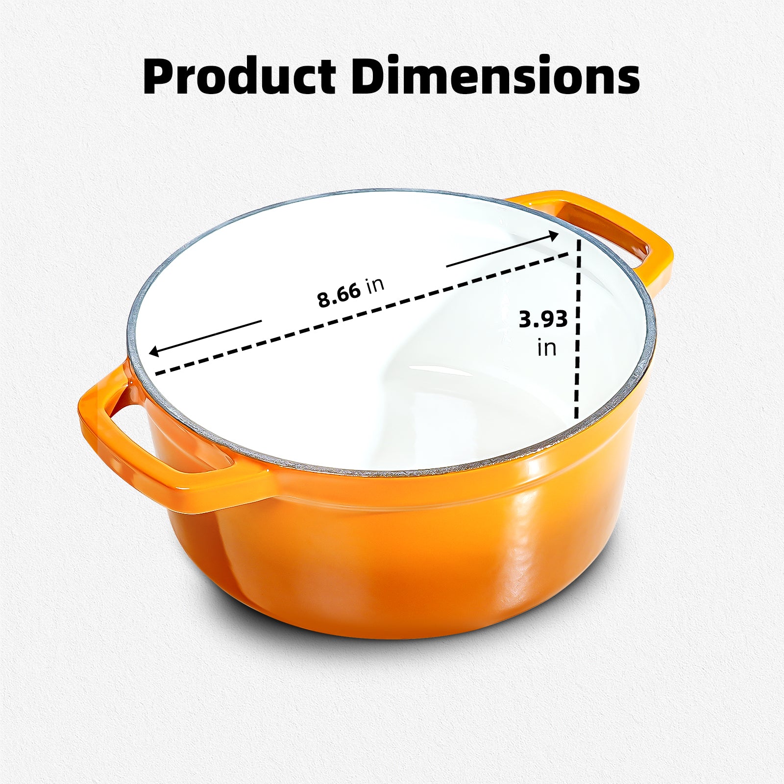 5-Quart Enameled Cast Iron Double Dutch Oven