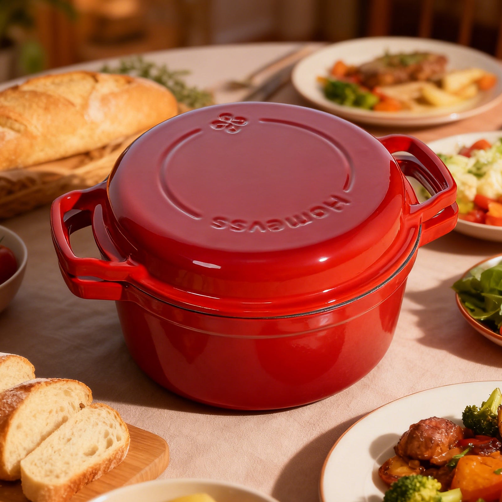 5-Quart Enameled Cast Iron Double Dutch Oven